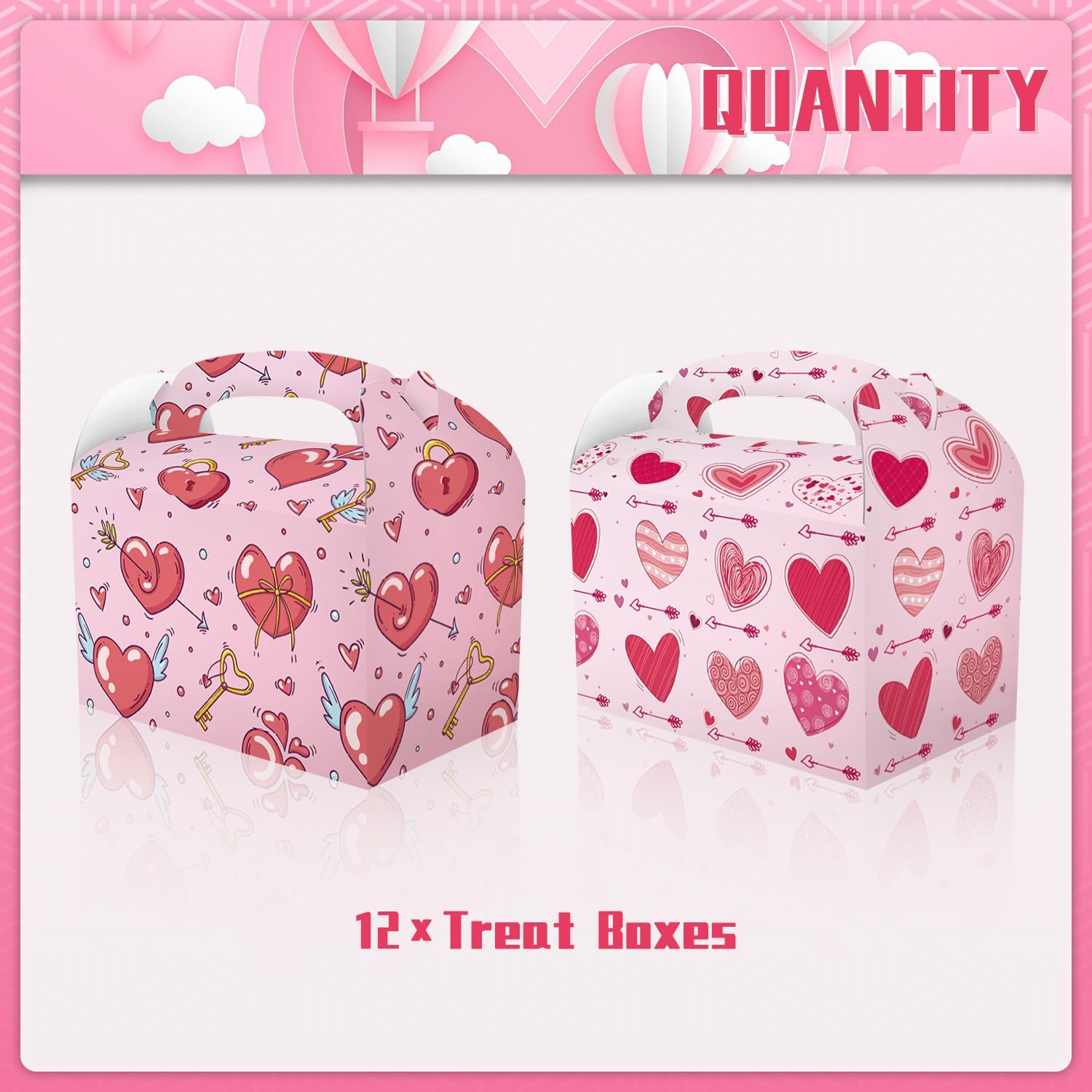 CPTBAG 12 Pack Heart Shaped Gift Boxes