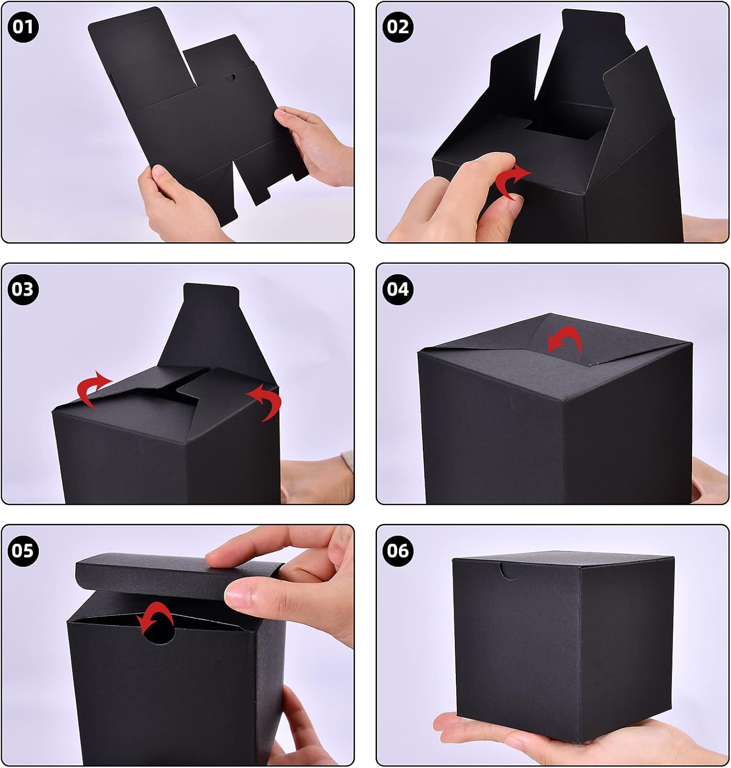 NIGNYA 50 Pack Black Gift Boxes 3x3x3 Inch