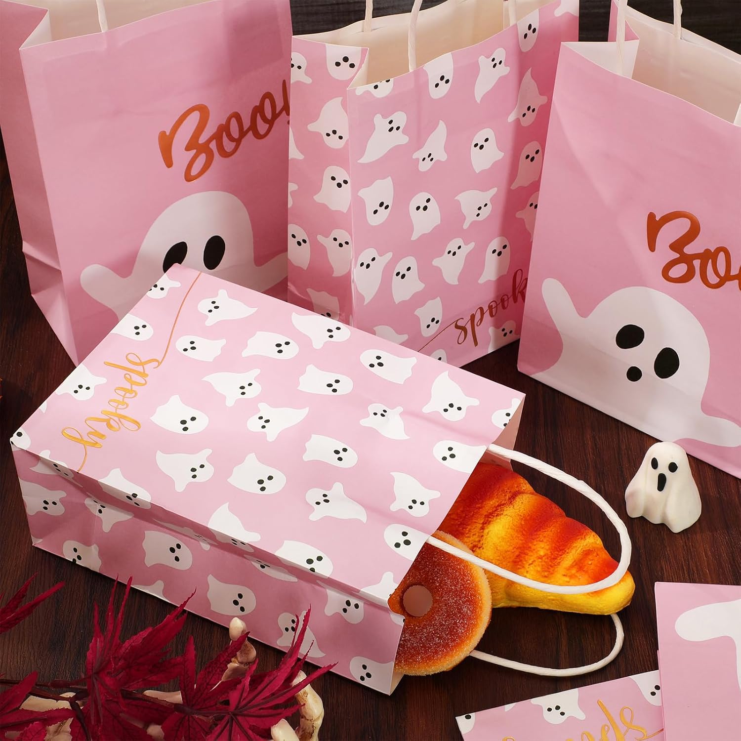JarThenaAMCS 24Pcs Halloween Paper Gift Bags with Handles