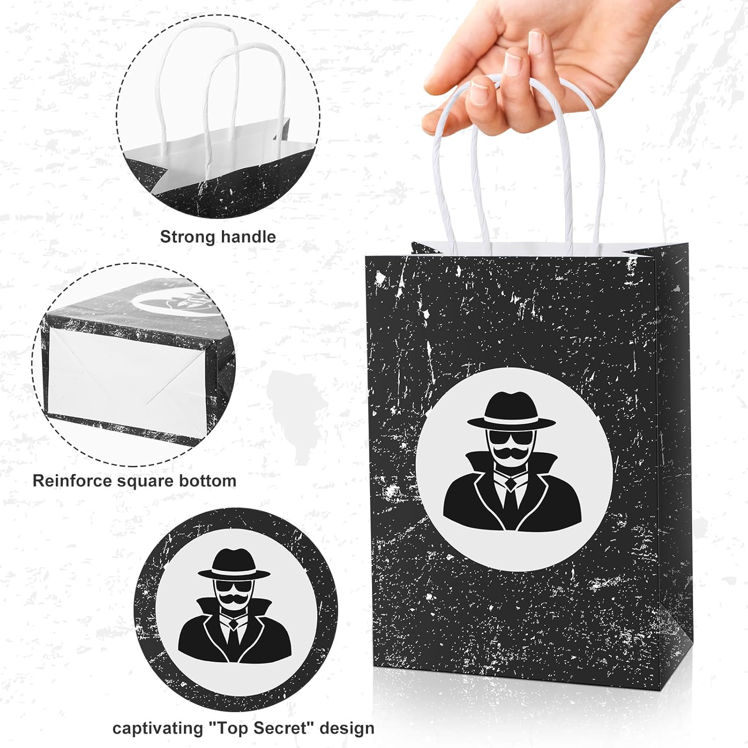 Fulmoon 48 Pcs Spy Party Favor Bags with Handle