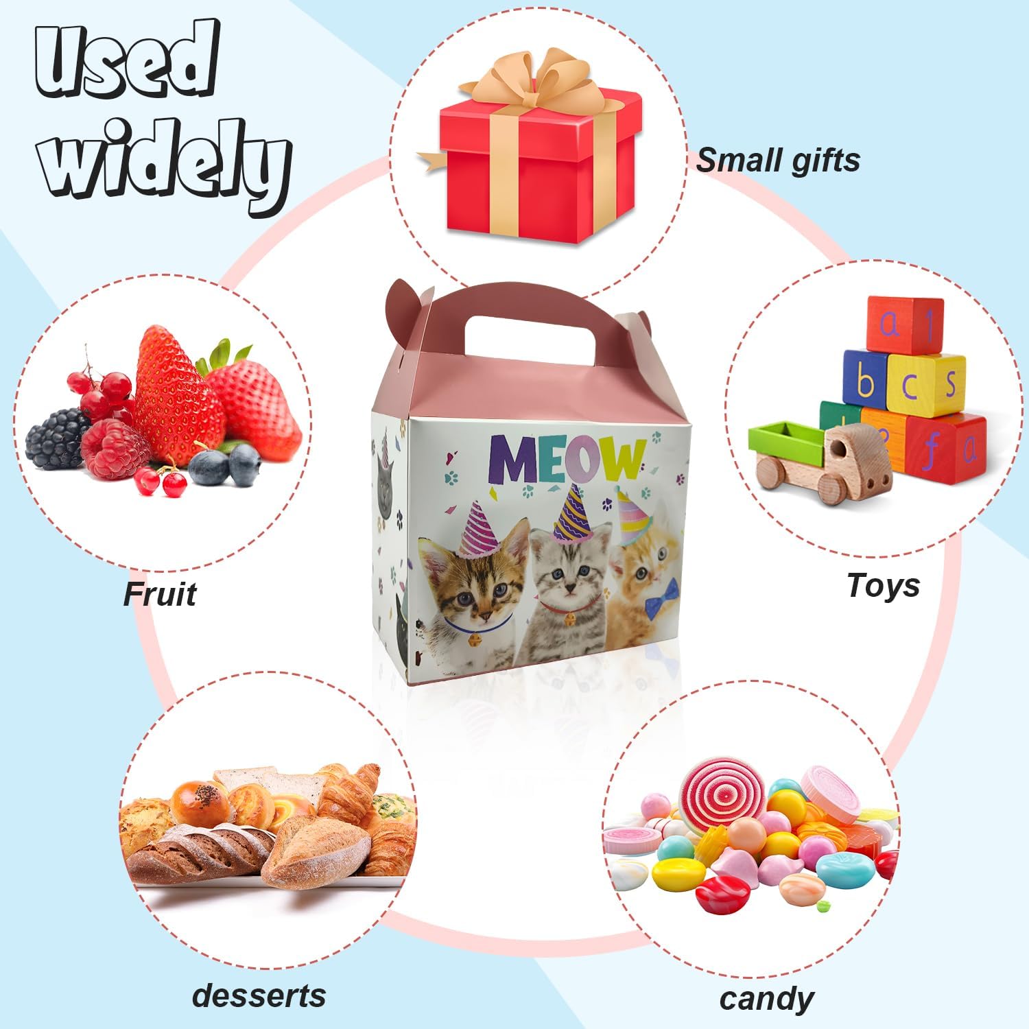 10 Pcs Foldable Cat Gift Boxes for Parties