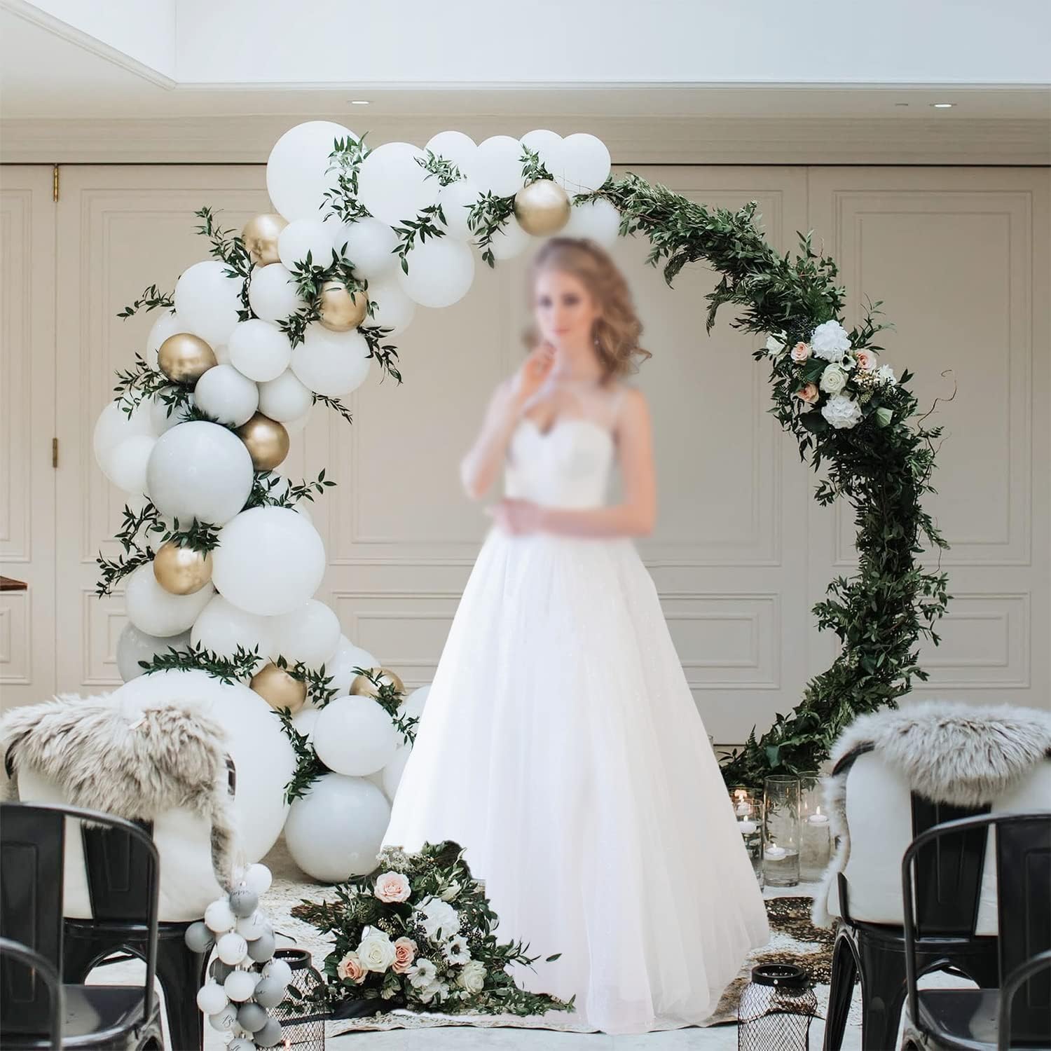 72 FT Gold Balloon Arch Stand for Weddings and Parties