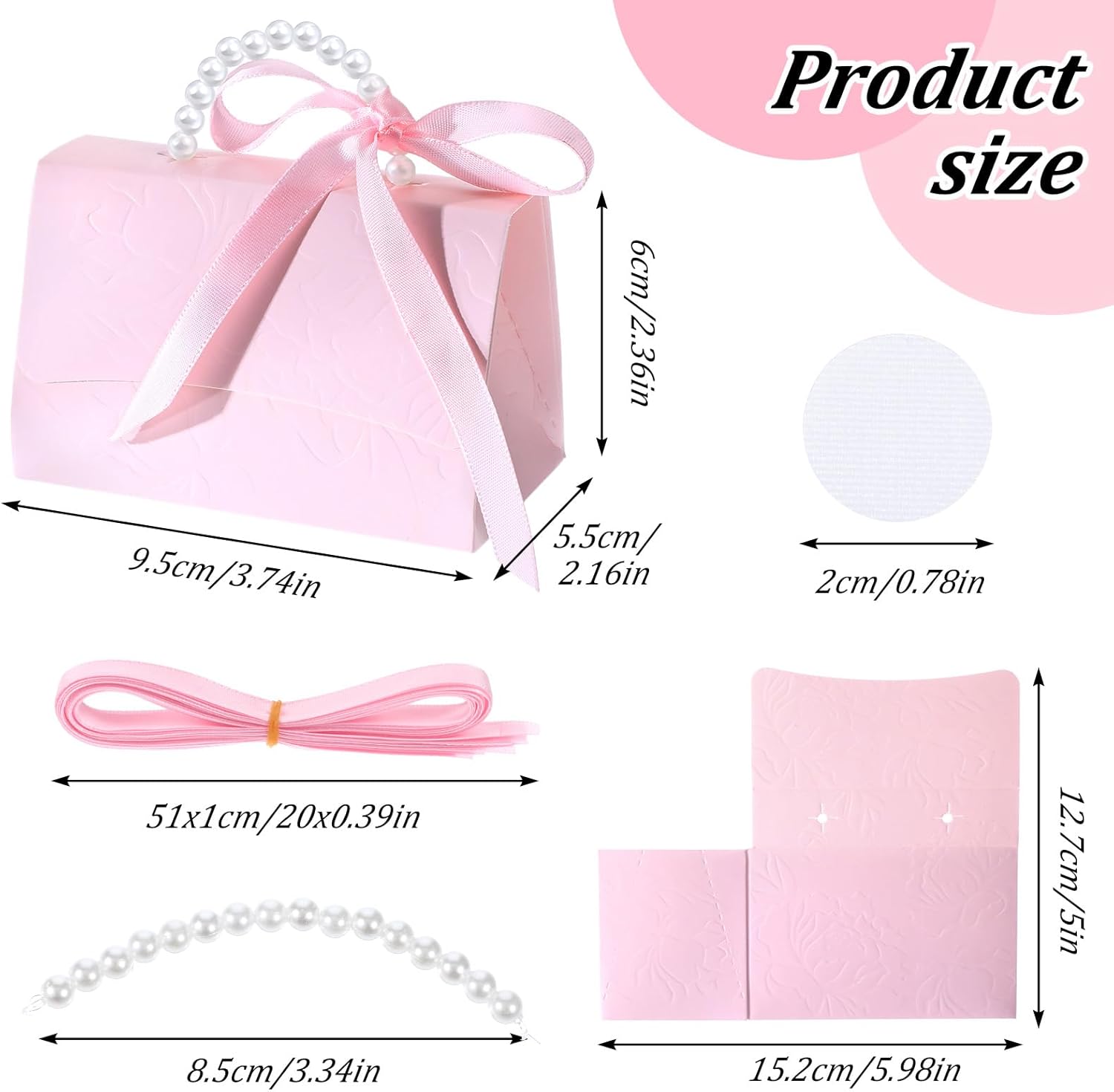 YBEATY 10 Pcs Pink Gift Boxes DIY Set for Bridesmaids