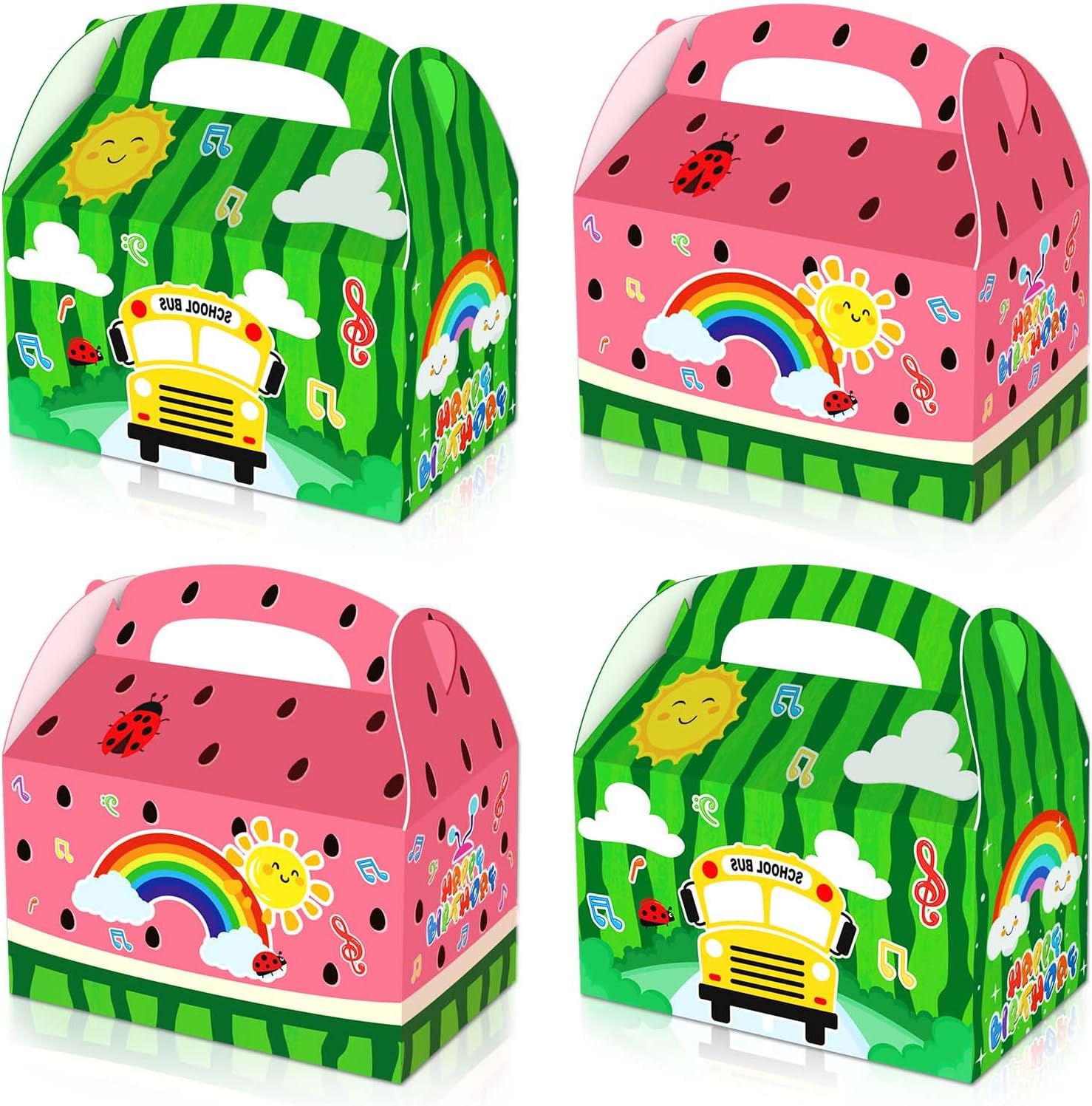 16 Pcs Cartoon School Bus Melon Party Favors