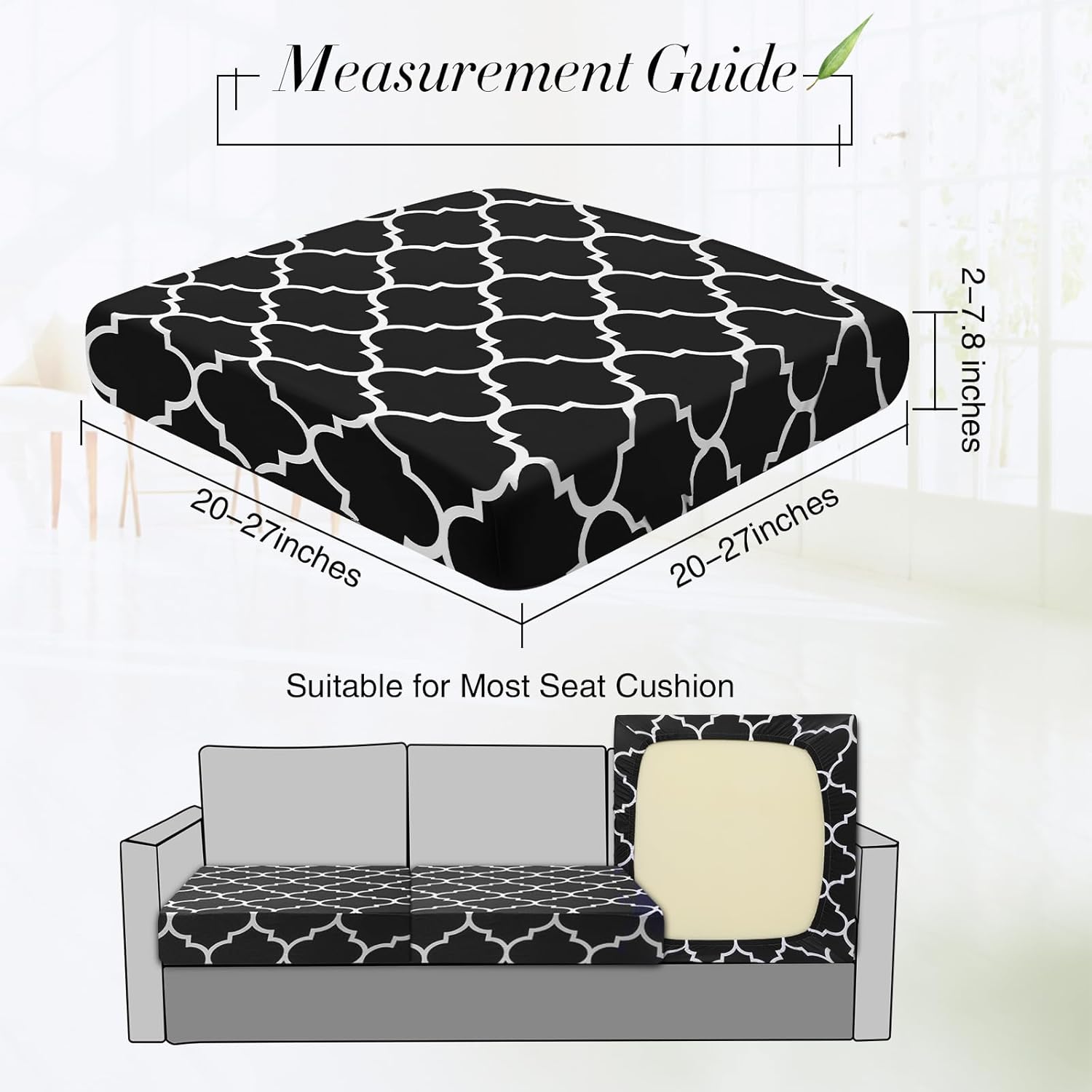 Newwiee 4 Pcs Waterproof Outdoor Cushion Covers with Moroccan Pattern