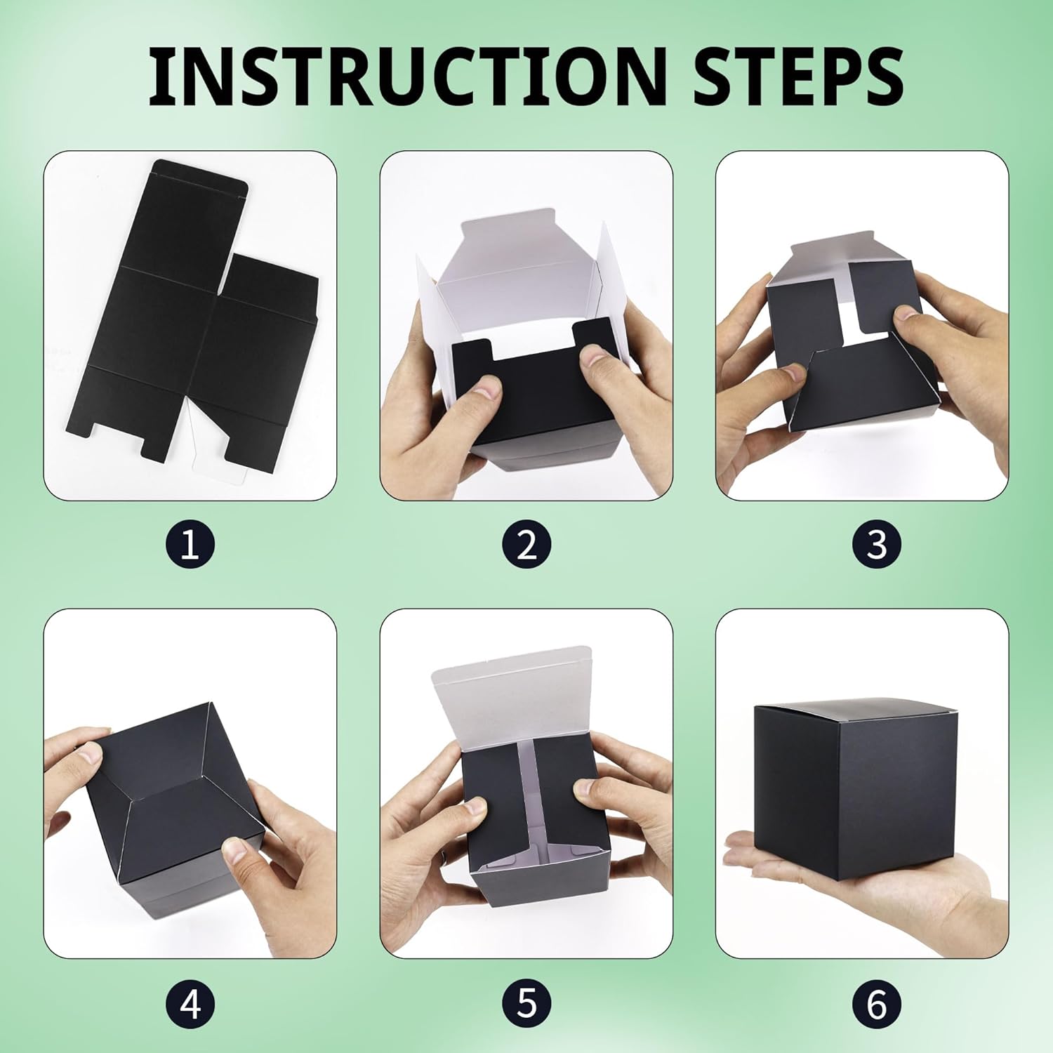 20 Pack Small Square Black Gift Boxes with Lids for Wrapping
