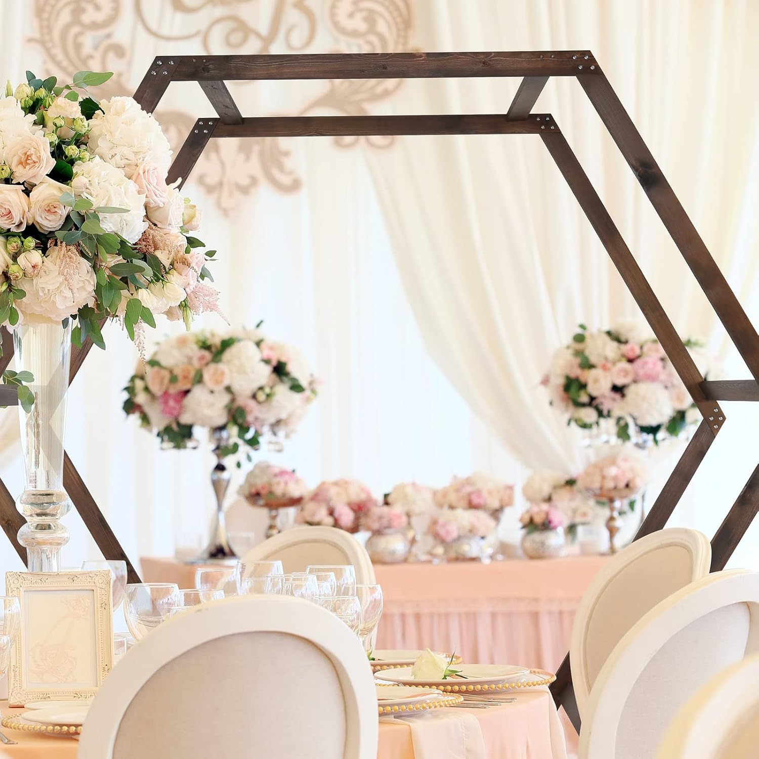 VINGLI Wooden Wedding 7FT Arbor for Ceremony