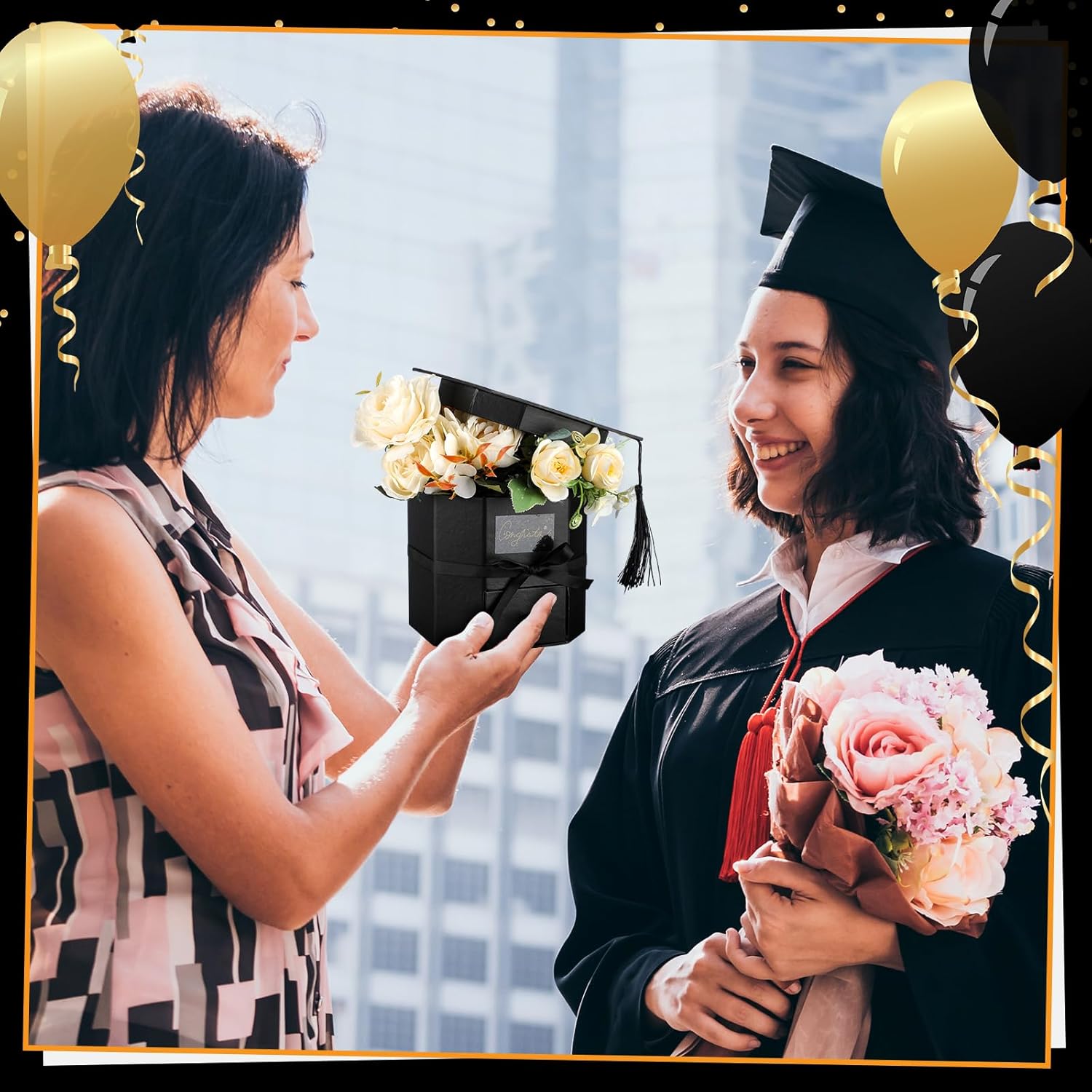 Chunful 3 Pcs Graduation Cap Gift Boxes with Drawer