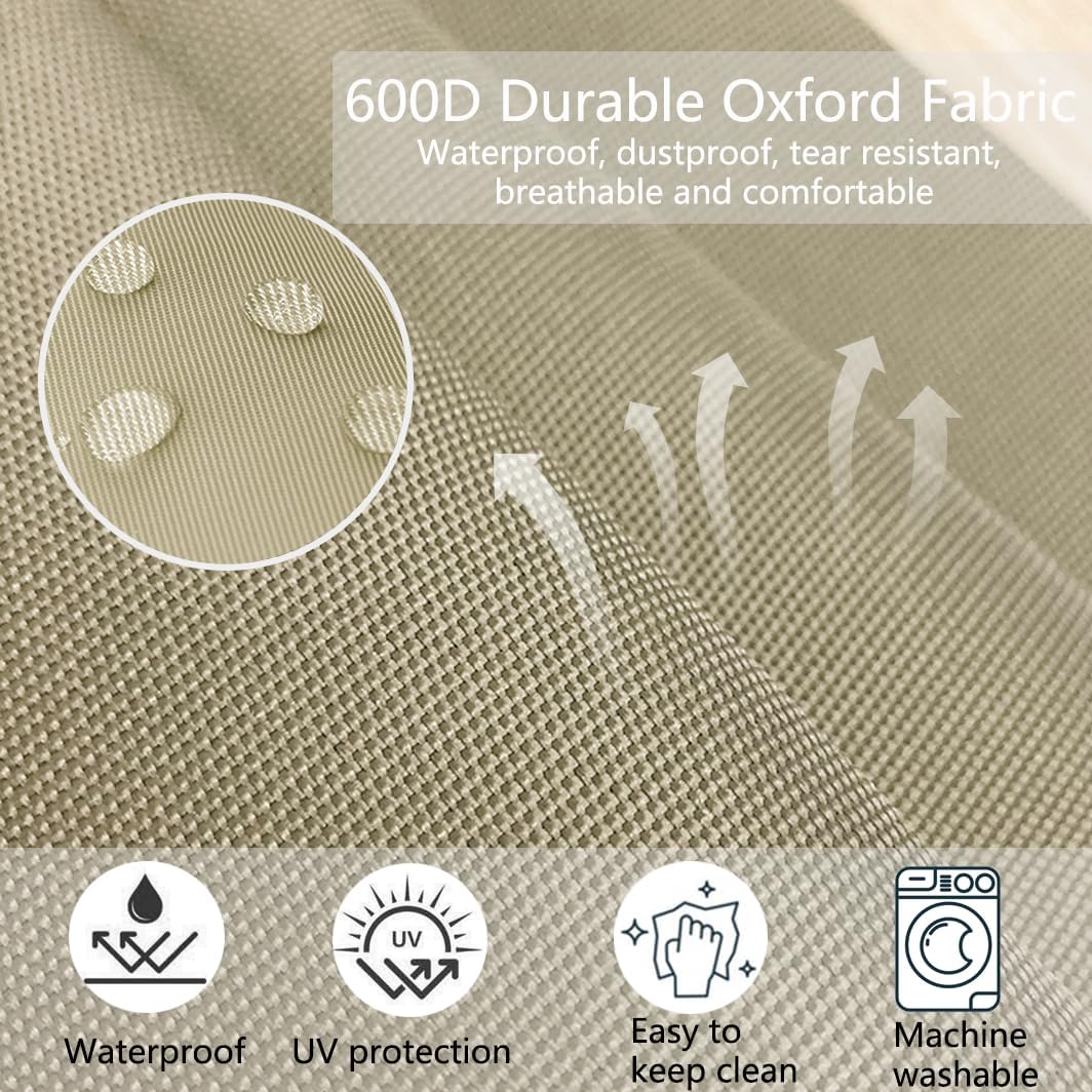 Sqodok 3 Pack Waterproof Cushion Covers for Wicker Rattan Furniture