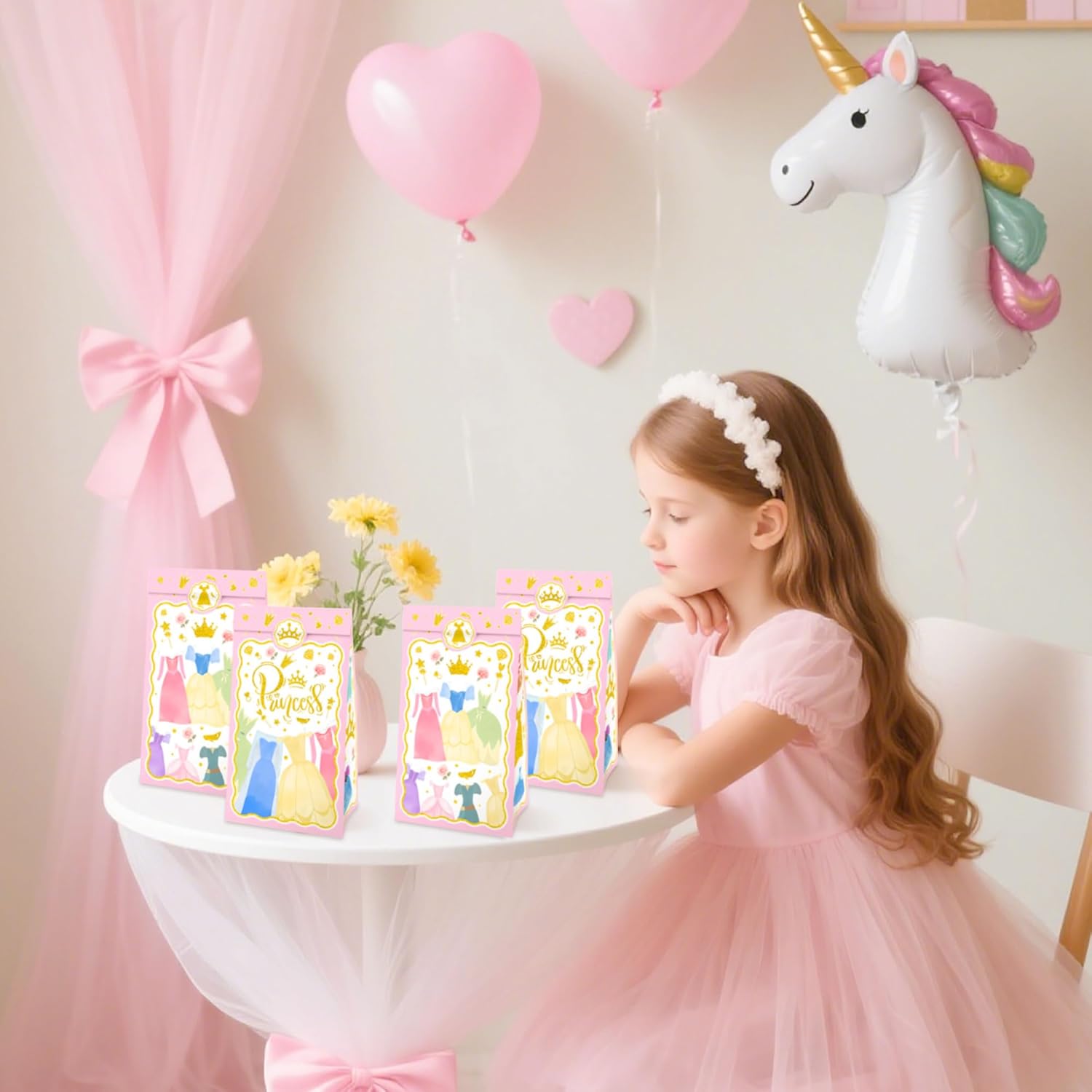 Princess Theme Gift Bags with Handles 12PCS
