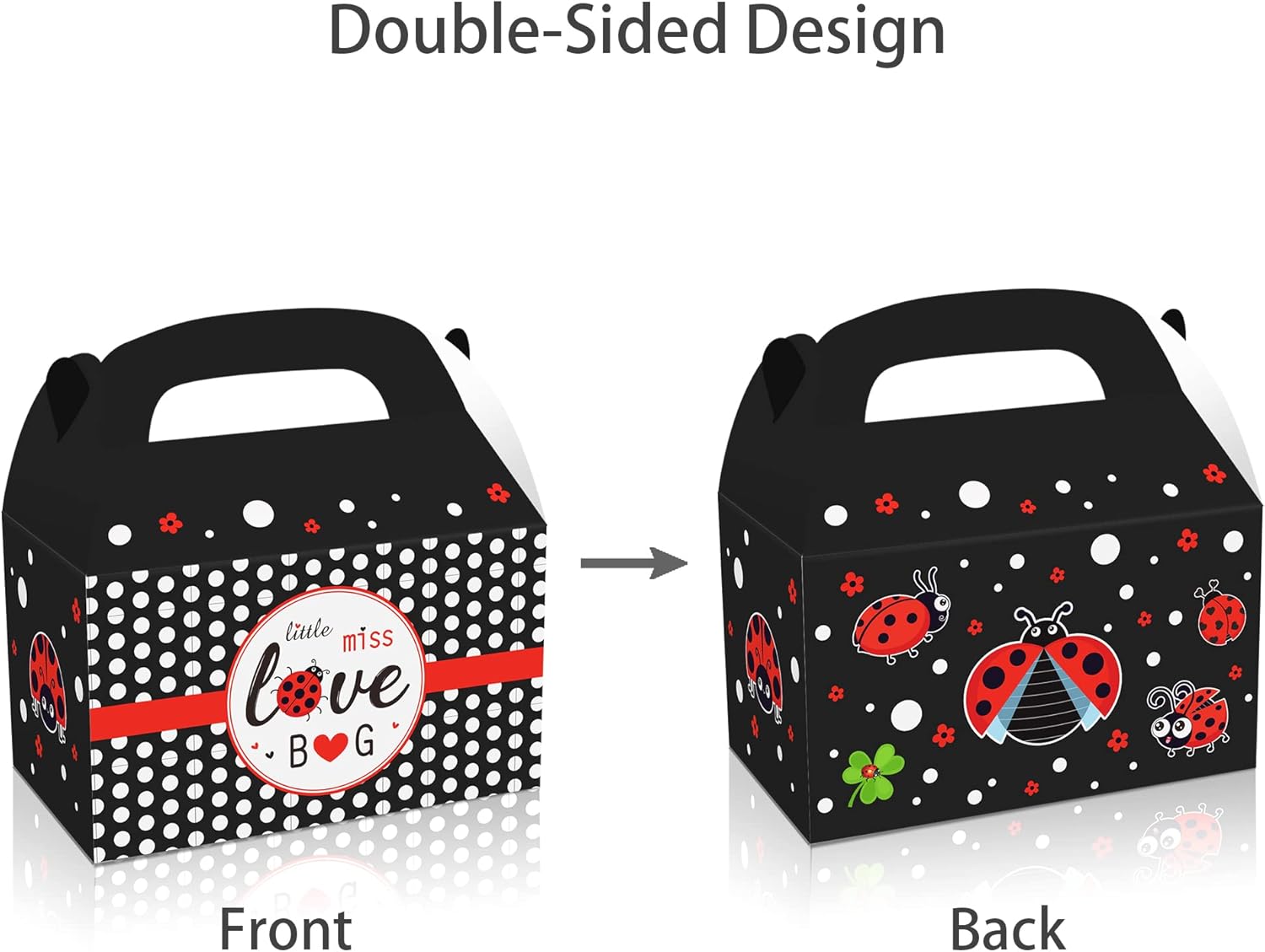 12 Pack Ladybug Party Favor Treat Boxes