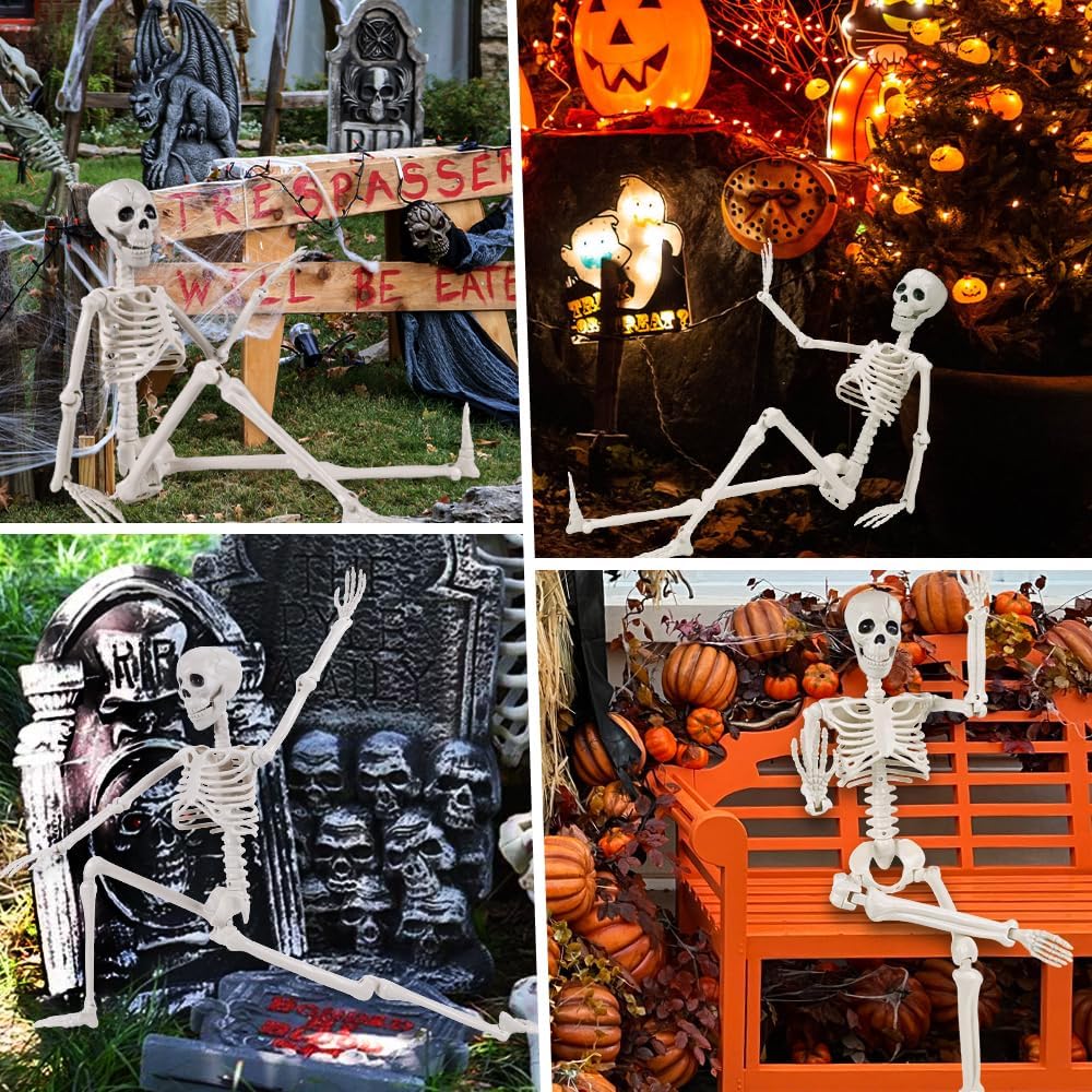 YUJUN 3ft Halloween Skeleton Decorations with Movable Joints