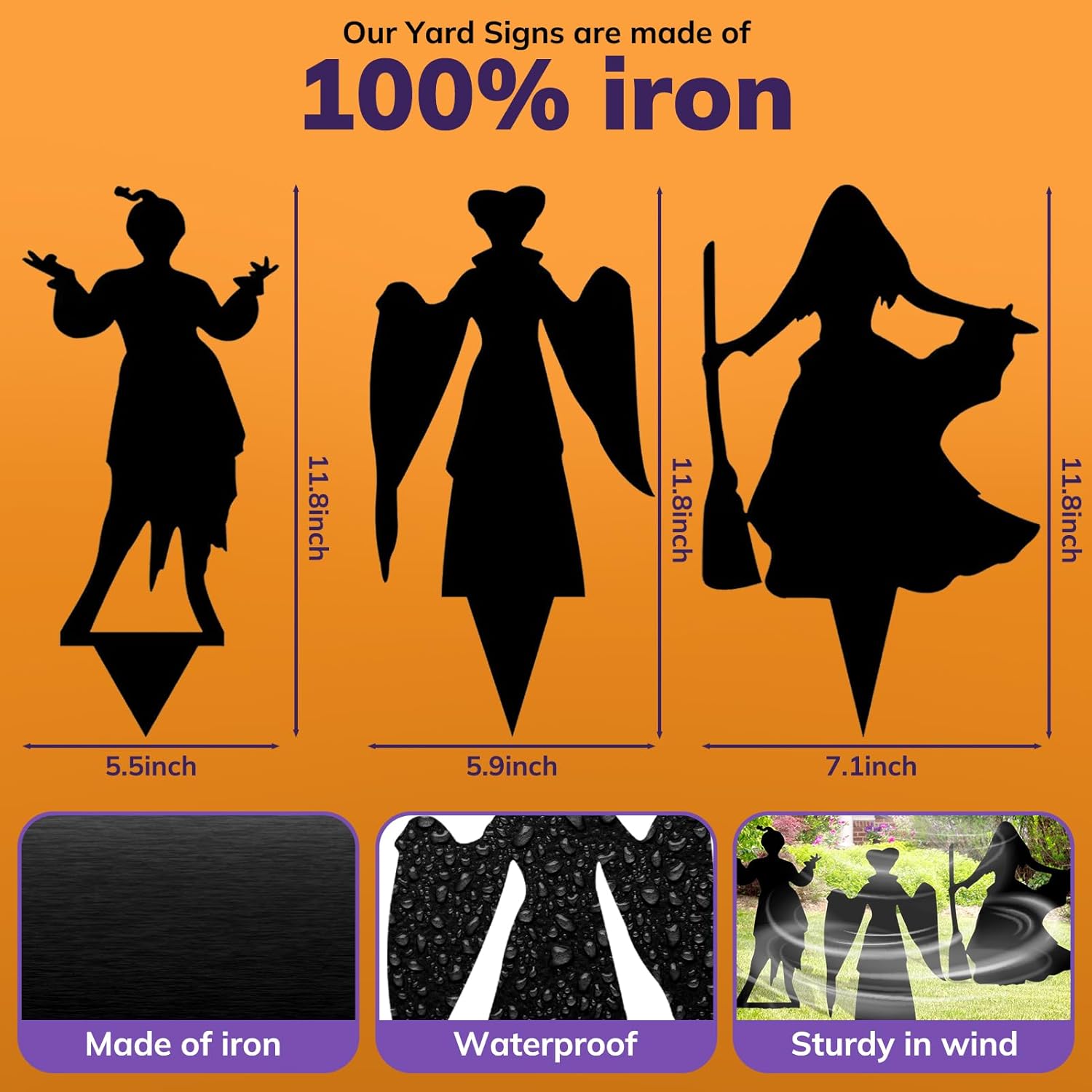 Nitakou Witch Halloween Decorations Outdoor Metal Stakes