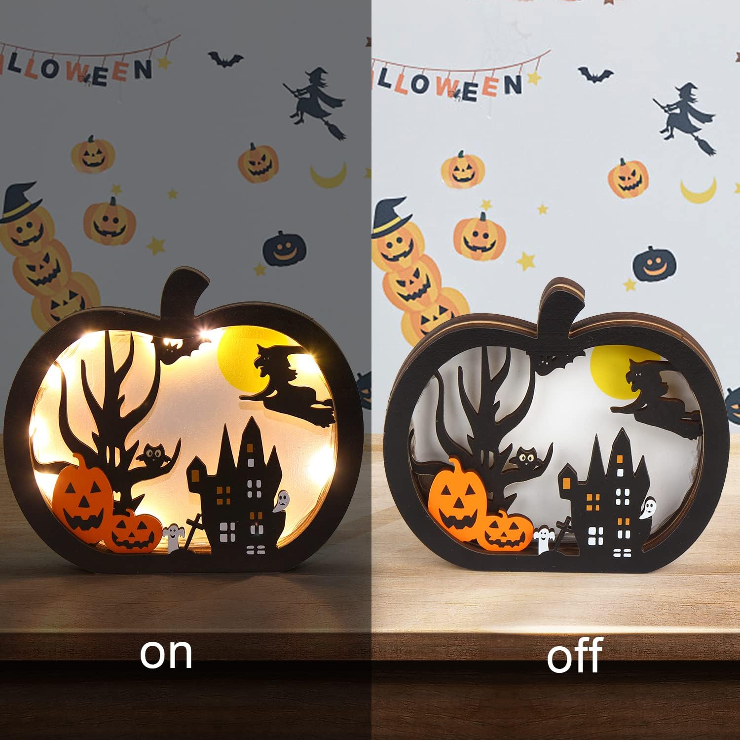 SULOLI Halloween Lighted Pumpkin and Ghost Decorations