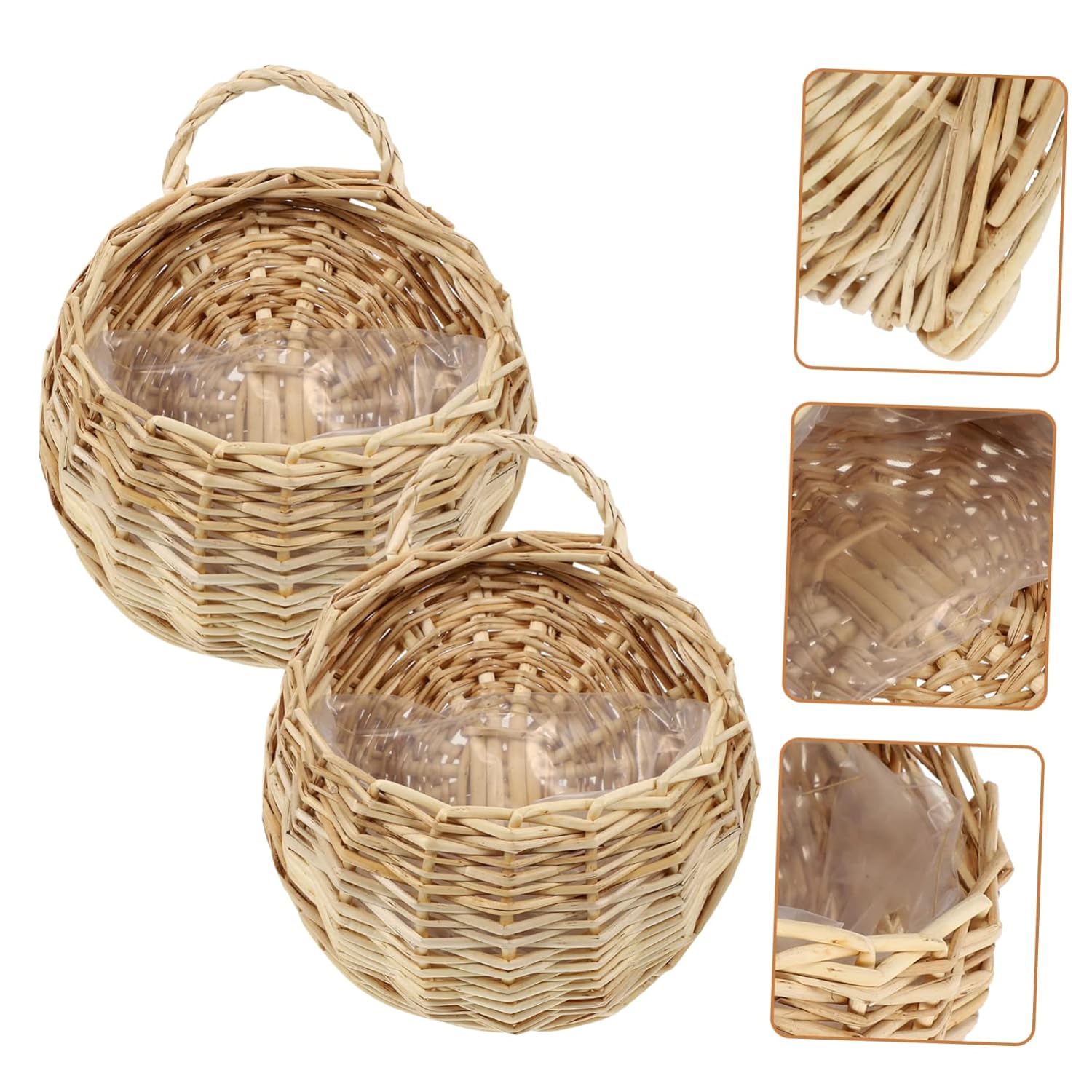 Hoement 2pcs Woven Hanging Planter Basket for Home Decor