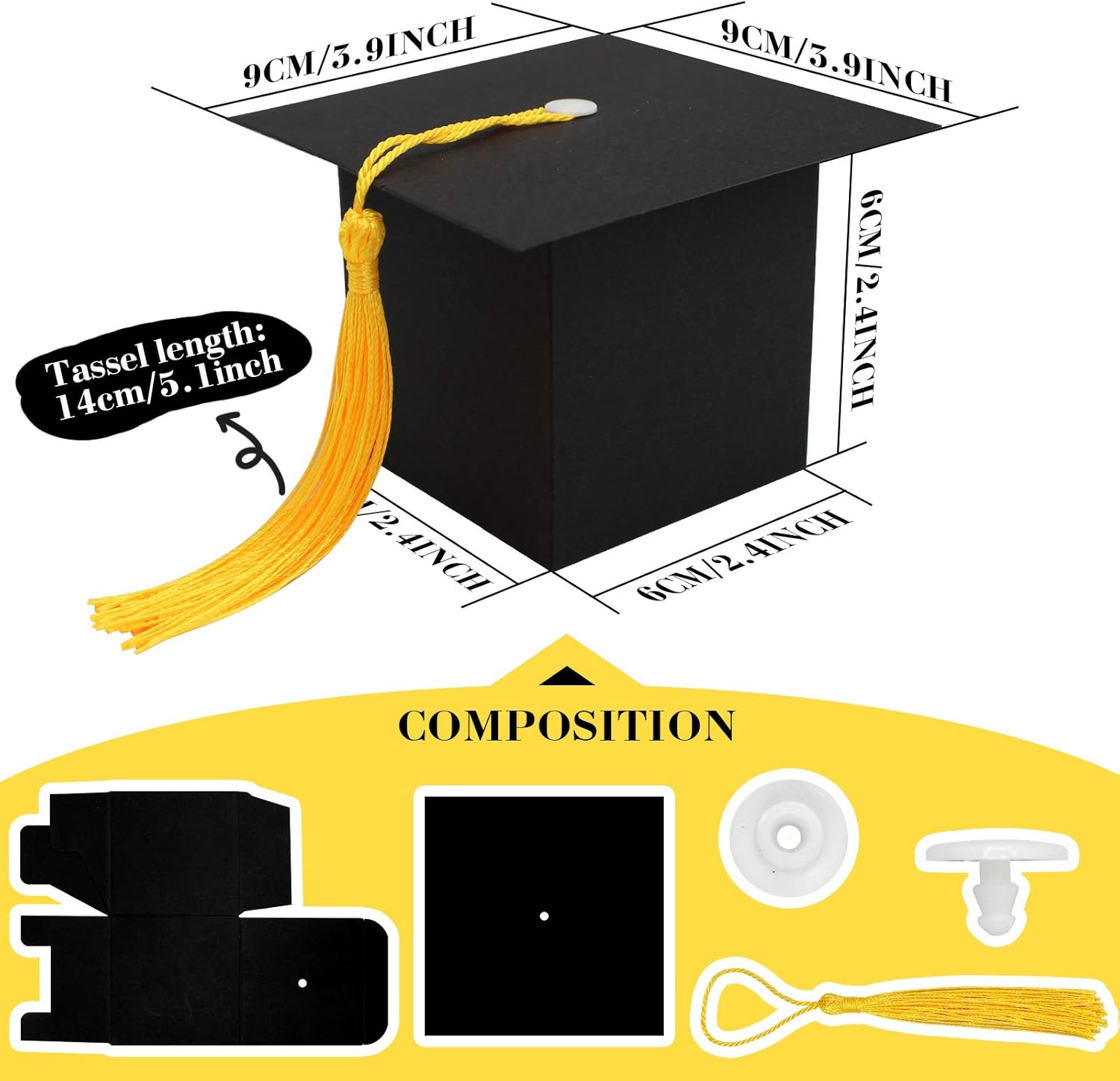 ZMCINER 30 PCS Graduation Cap Candy Boxes 2025