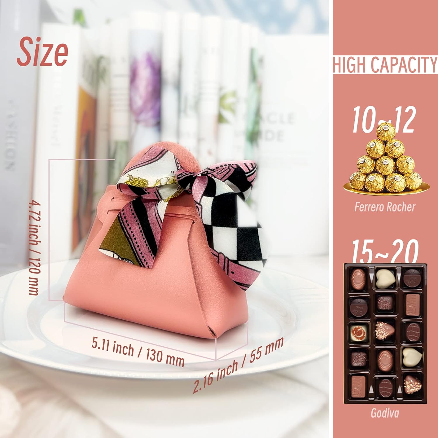 10 Pack PU Leather Pink Gift Boxes for Parties and Events