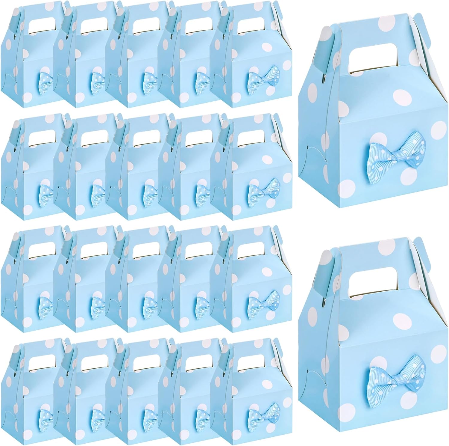 VGOODALL 30PCS Blue Polka Dot Favor Boxes