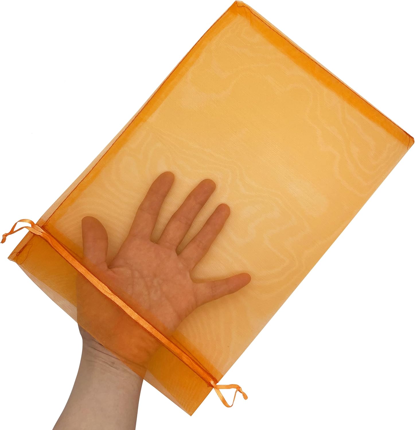 50 Pack Orange Organza Gift Bags 8x12 Inch Halloween Party Favor Bags
