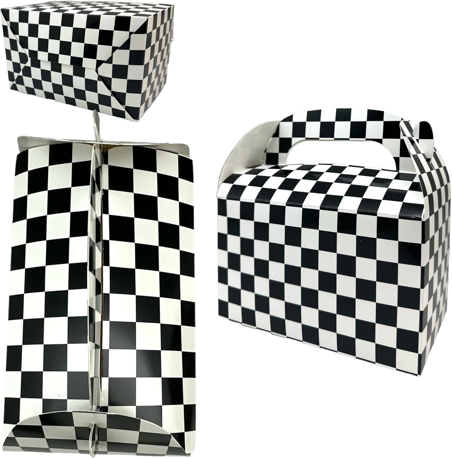 Oojami 24 Pack Checkered Gable Gift Boxes