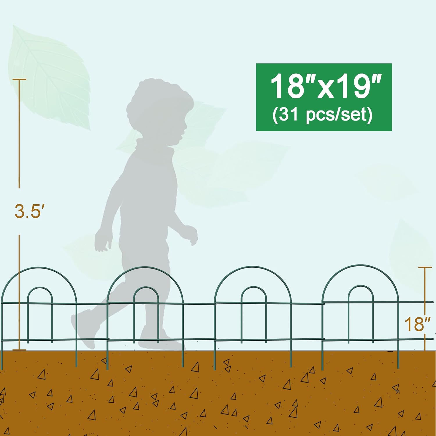 Decorative Garden Folding Border Fence 18in X 50ft