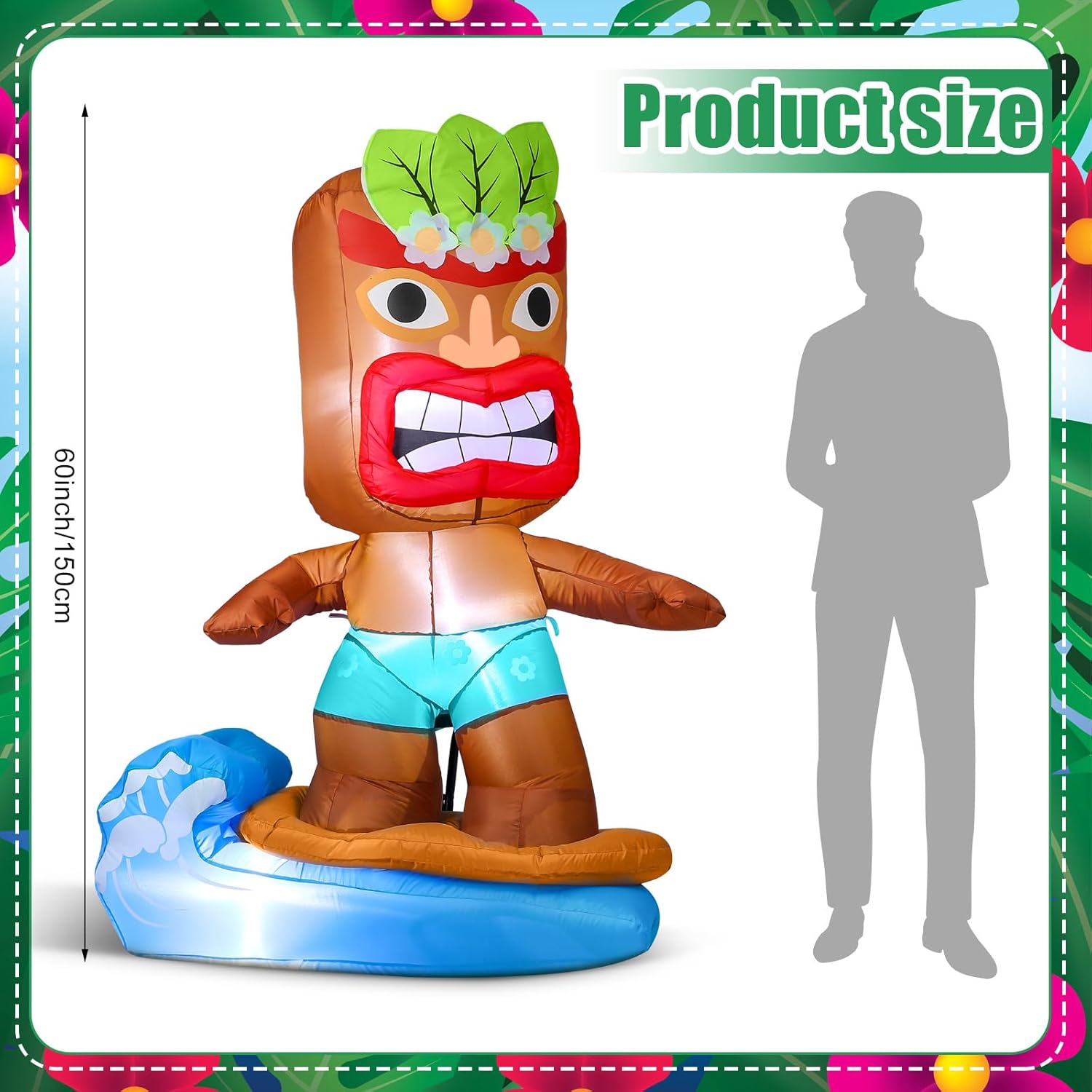 Shappy 5 Ft Inflatable Tiki Flamingo Surfboard