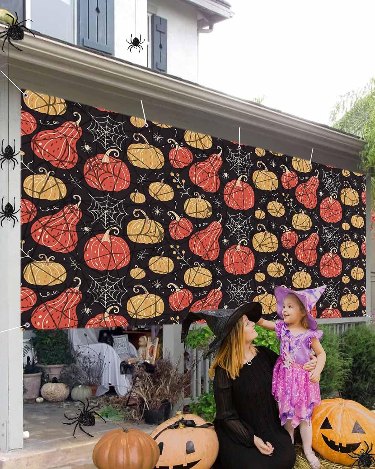 IDOWMAT Abstract Halloween Garage Door Cover 7x8ft