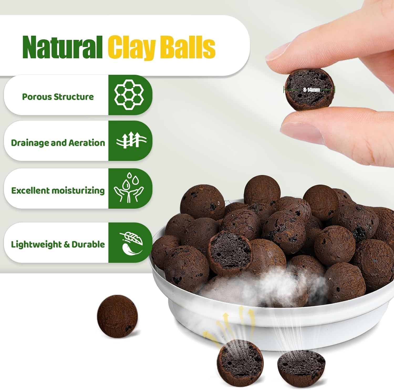 Expanded Clay Pebbles 2qt for Hydroponics and Plants