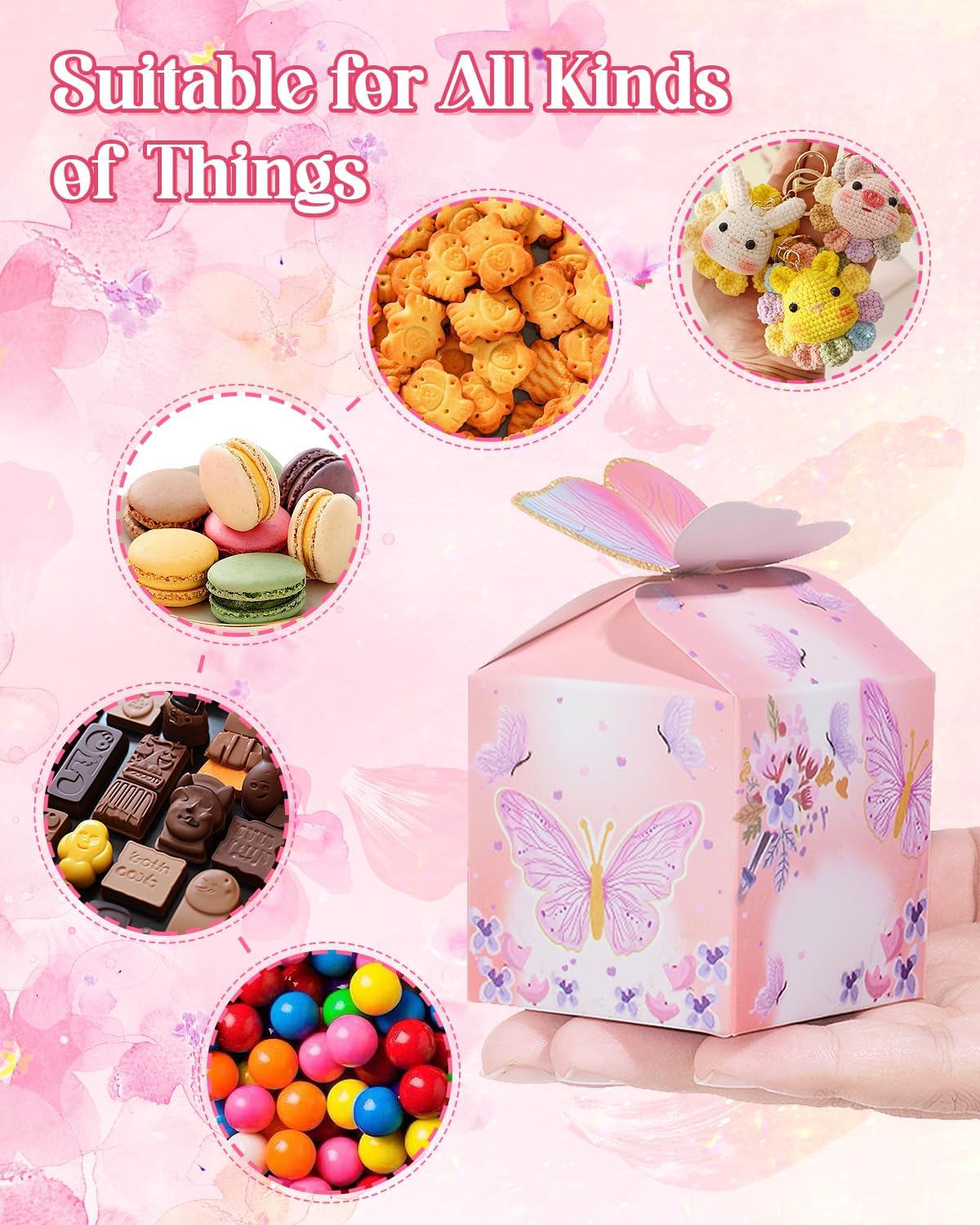 Liobelon 48 Pcs Mini Butterfly Gift Boxes for Parties