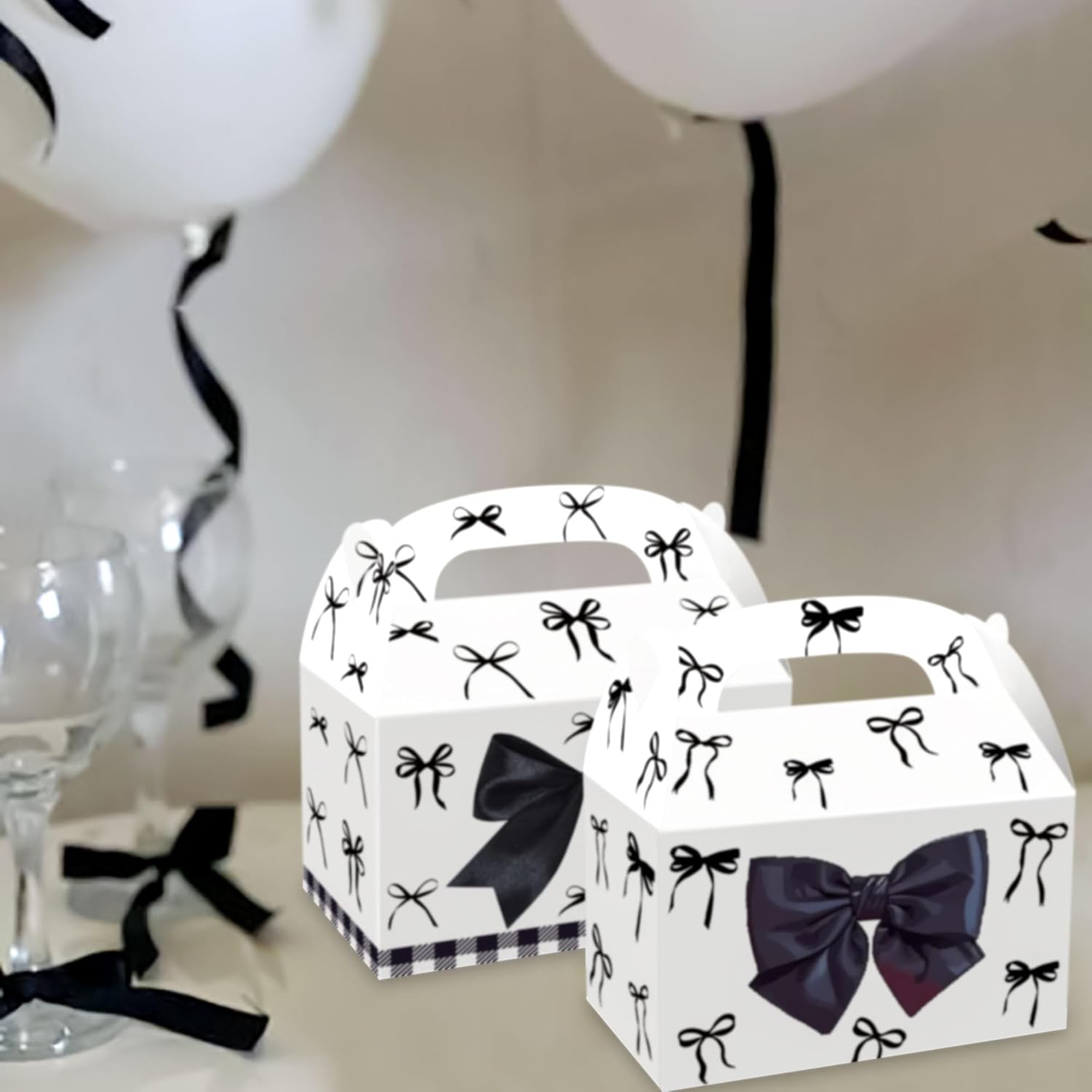 BACH AND BOUJEE 12 Piece Black Bow Party Boxes