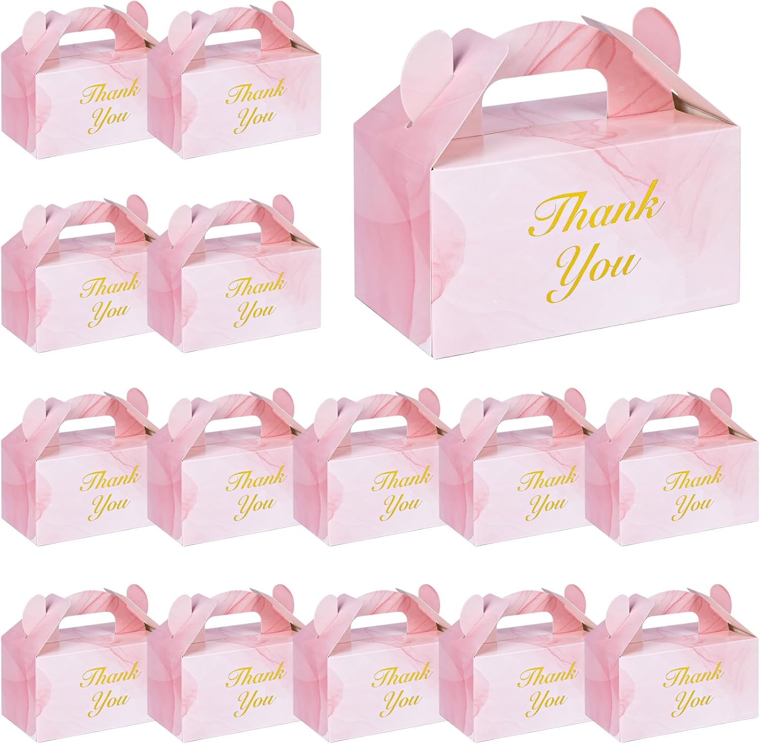 VGOODALL 16PCS Mini Pink Marble Gift Boxes