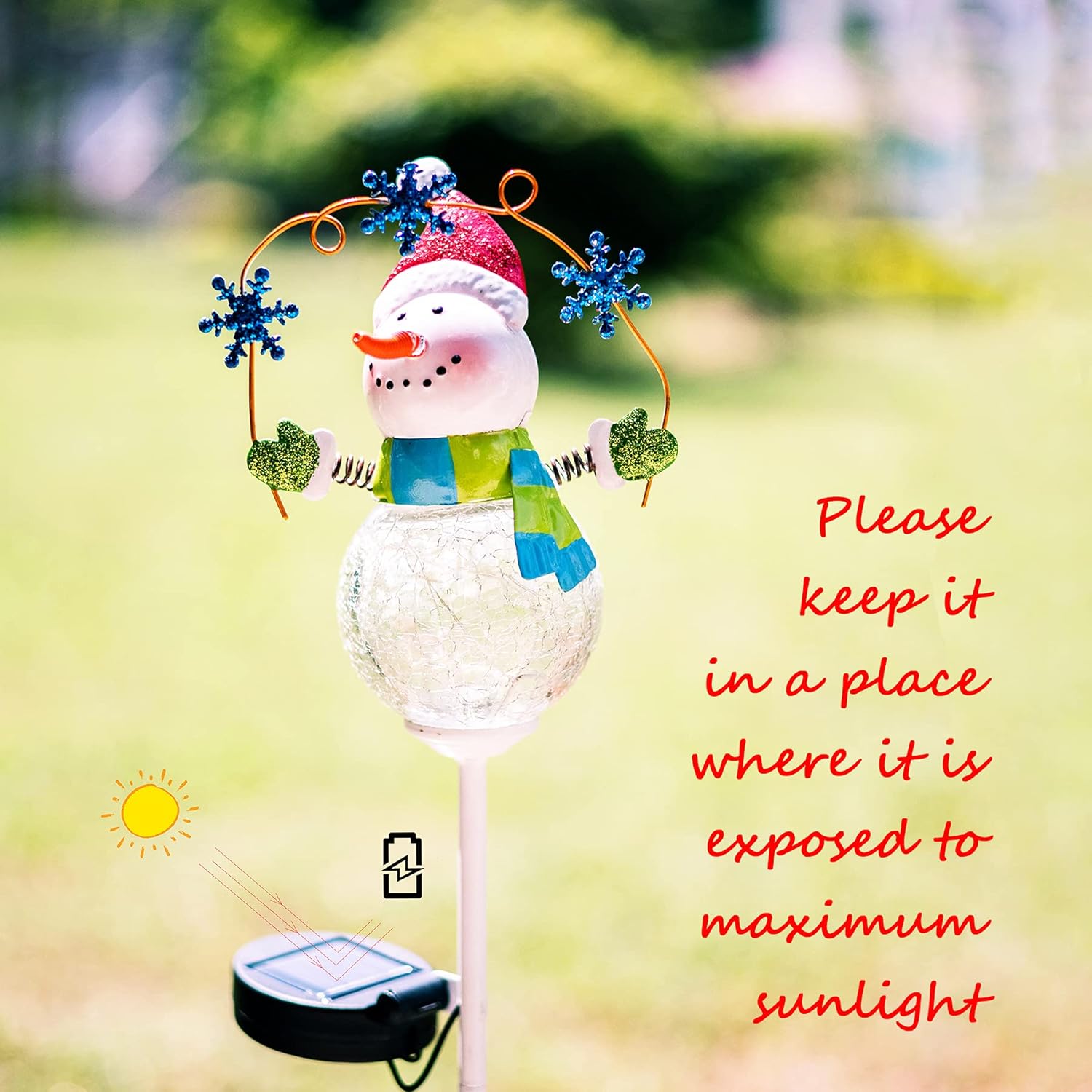 Christmas Snowman Solar Pathway Lights Outdoor Decoration