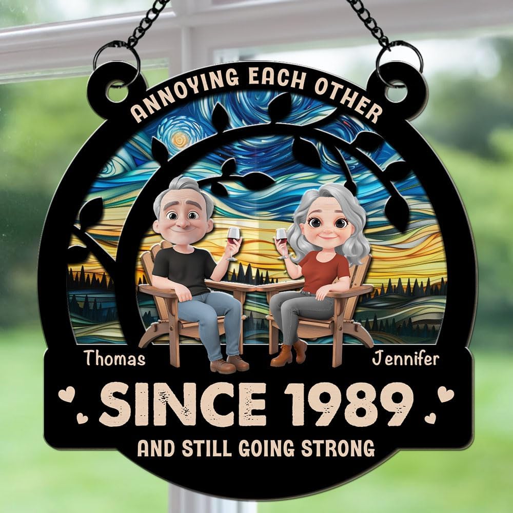 Personalized Couple Suncatcher with Names and Anniversary Date
