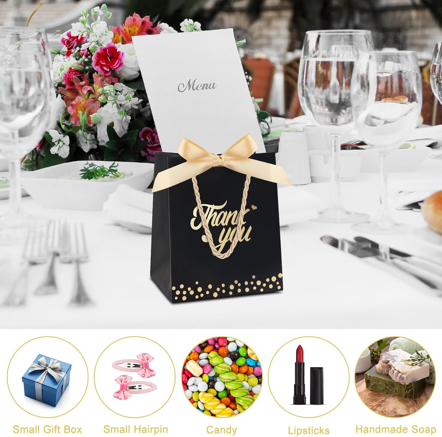 SHAIDOJIO 40 Pack Thank You Gift Bags with Handle