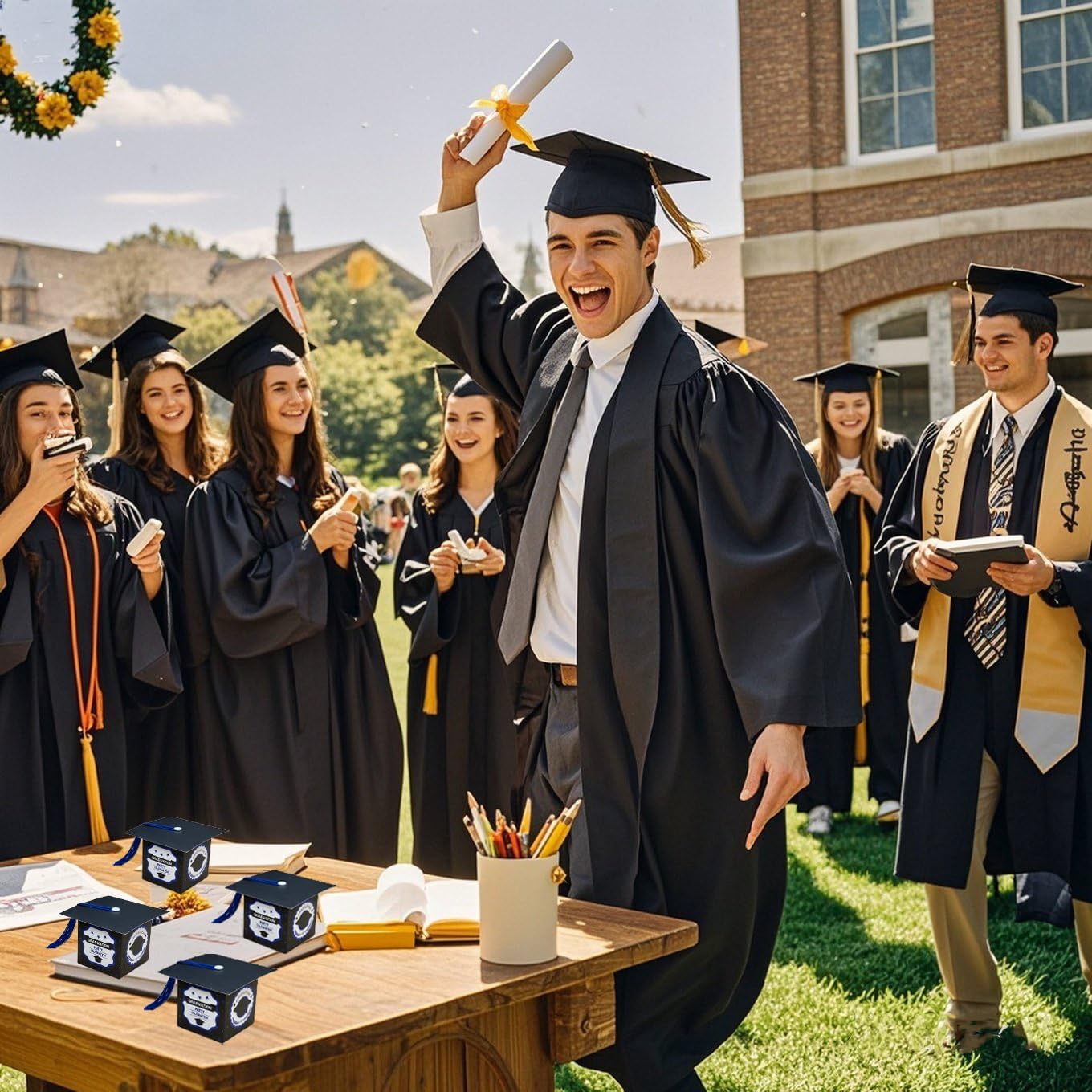 Konsait 30 Piece Mini Graduation Candy Boxes with Tassels