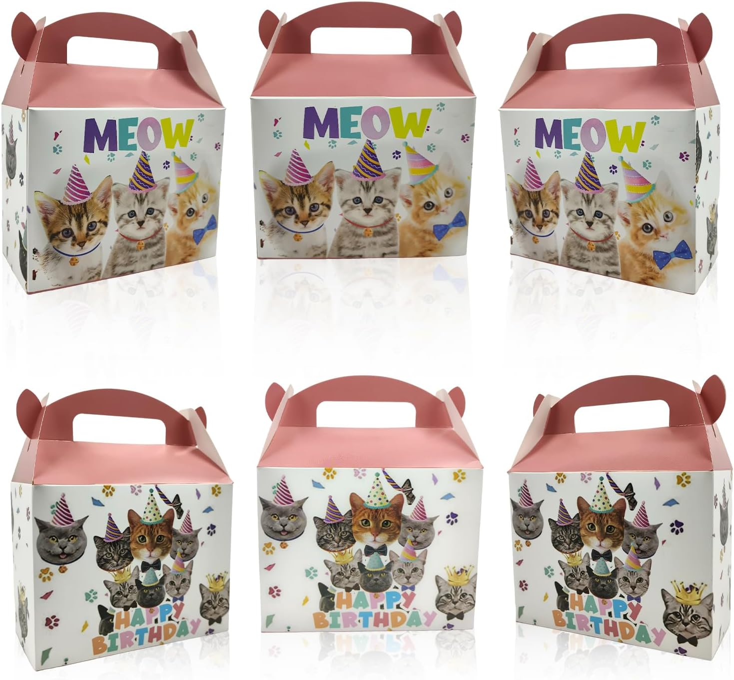 10 Pcs Foldable Cat Gift Boxes for Parties