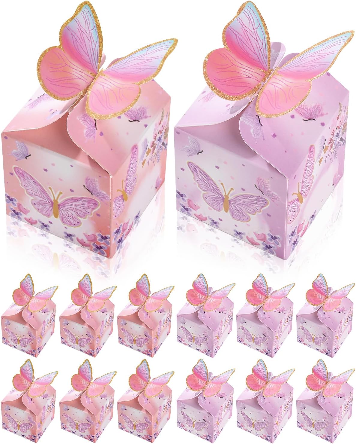 Liobelon 48 Pcs Mini Butterfly Gift Boxes for Parties