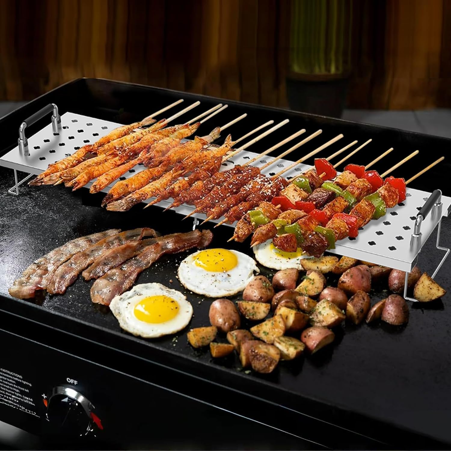 Adjustable Griddle Warming Rack for Blackstone 17 22 28 36 Inch