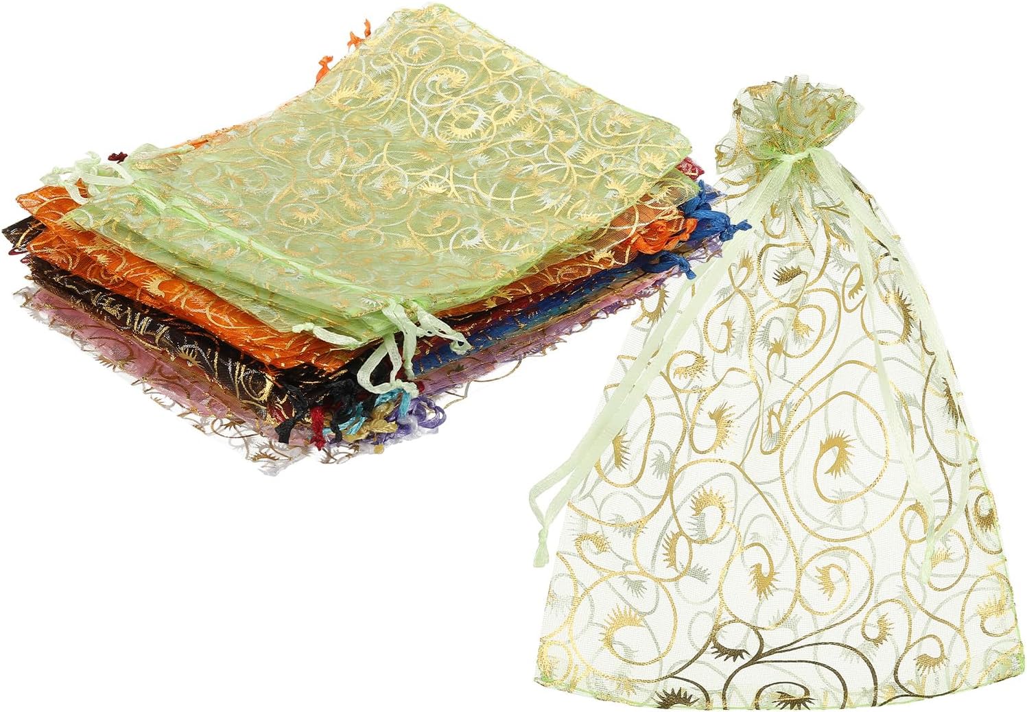 MECCANIXITY Organza Bags 100Pcs 51x71 Inch Candy Mesh Gift Bags
