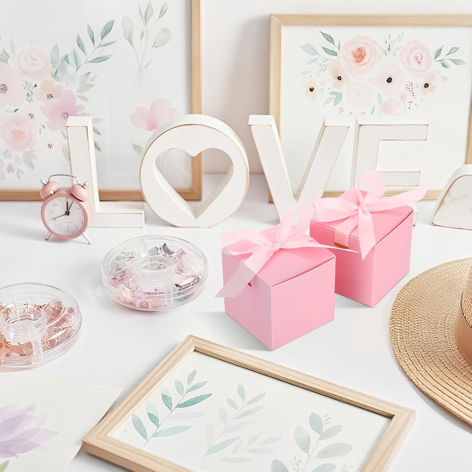 48 Pcs 2x2x2 Inch Mini Gift Boxes with Ribbon Set