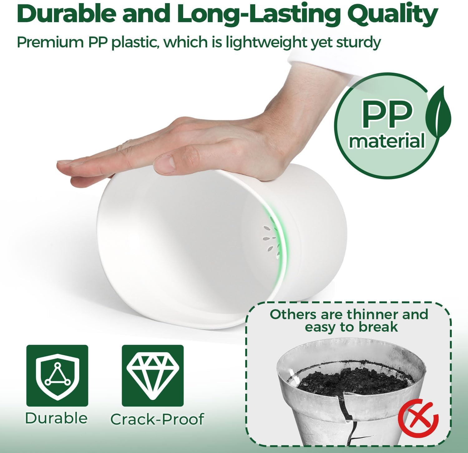 T4U 4 Inch Plant Pots 18 Pack with Saucer and Drainage Hole