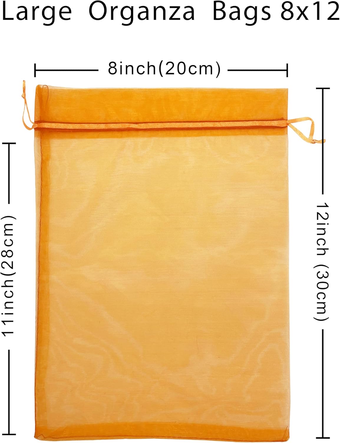 50 Pack Orange Organza Gift Bags 8x12 Inch Halloween Party Favor Bags