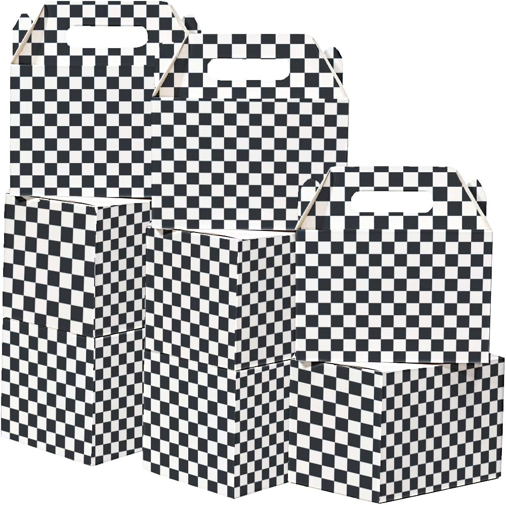 Keioy 16pcs Racing Flag Gift Bags Race Car Theme Party Favors