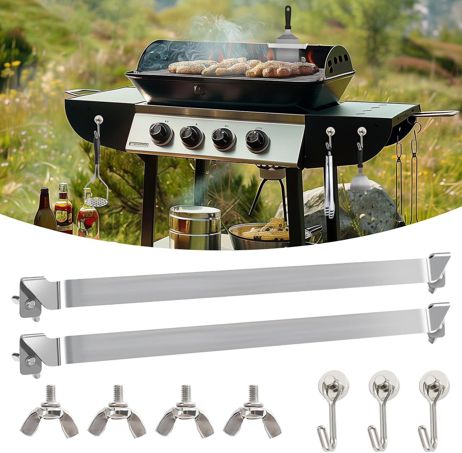 BelleBeau 63 Inch Griddle Spatula Holder 2 Pack