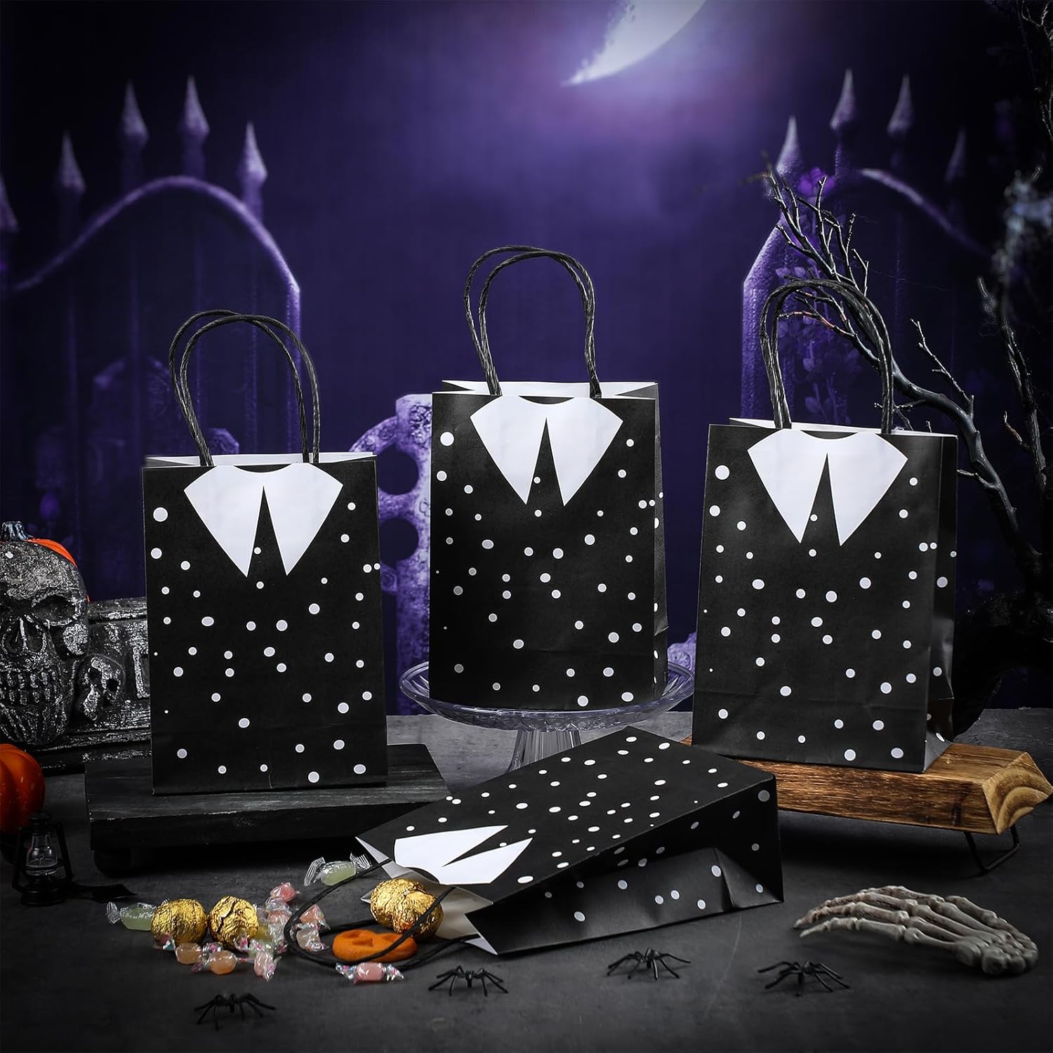 Gilprop 24 Pcs Halloween Paper Gift Bags with Handles
