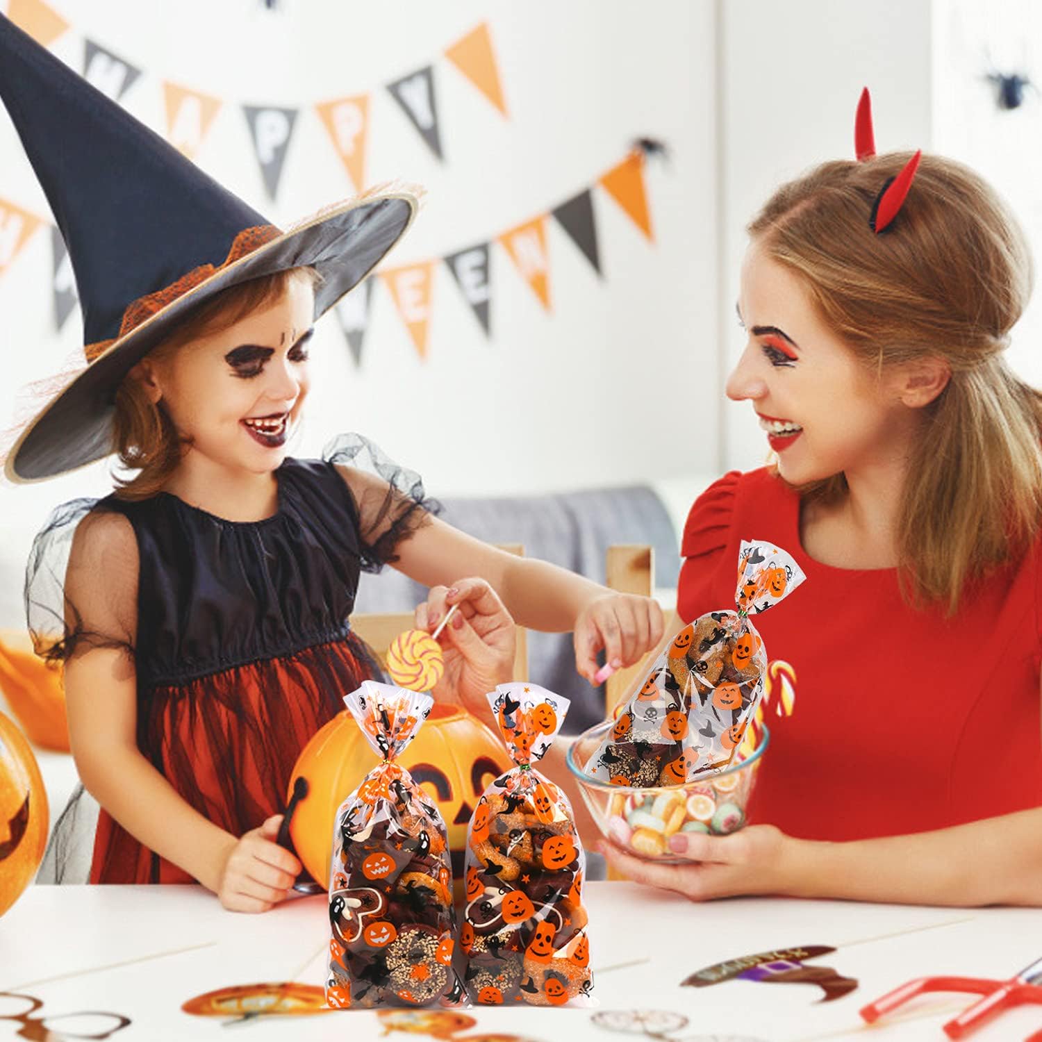 STEFORD Halloween Cellophane Bags 180 PCS