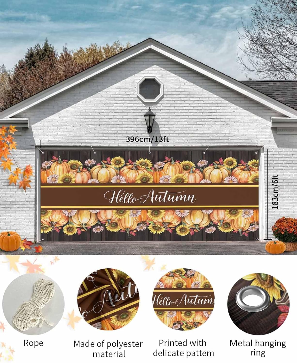 Fall Garage Door Banner 7x8 ft Thanksgiving Decor 1