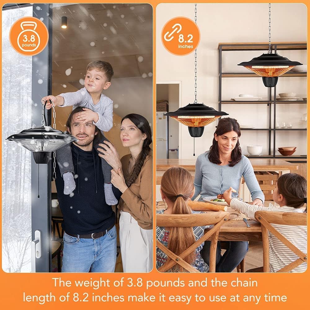 TRUSTECH Hanging Patio Heater 1500W Infrared