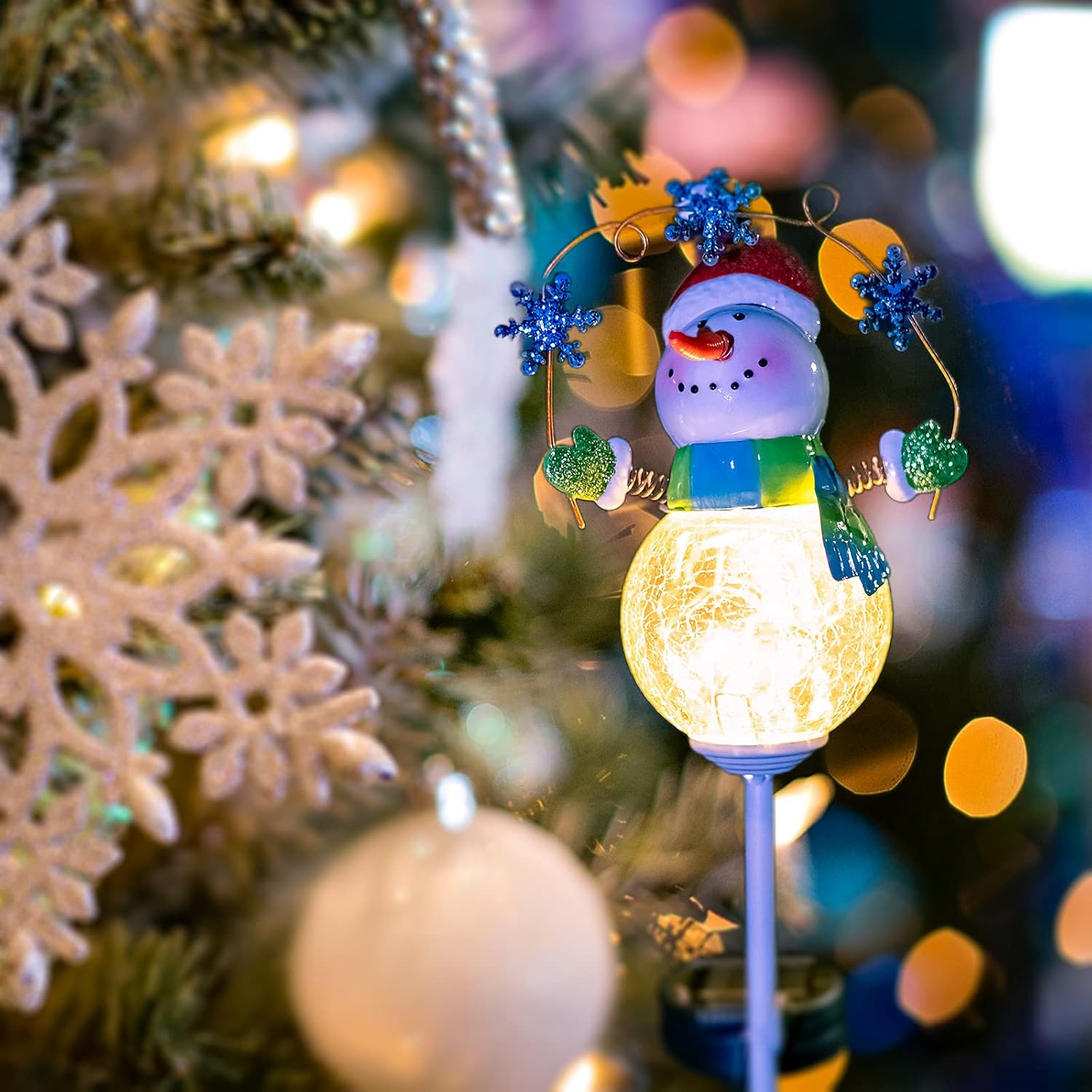 Christmas Snowman Solar Pathway Lights Outdoor Decoration