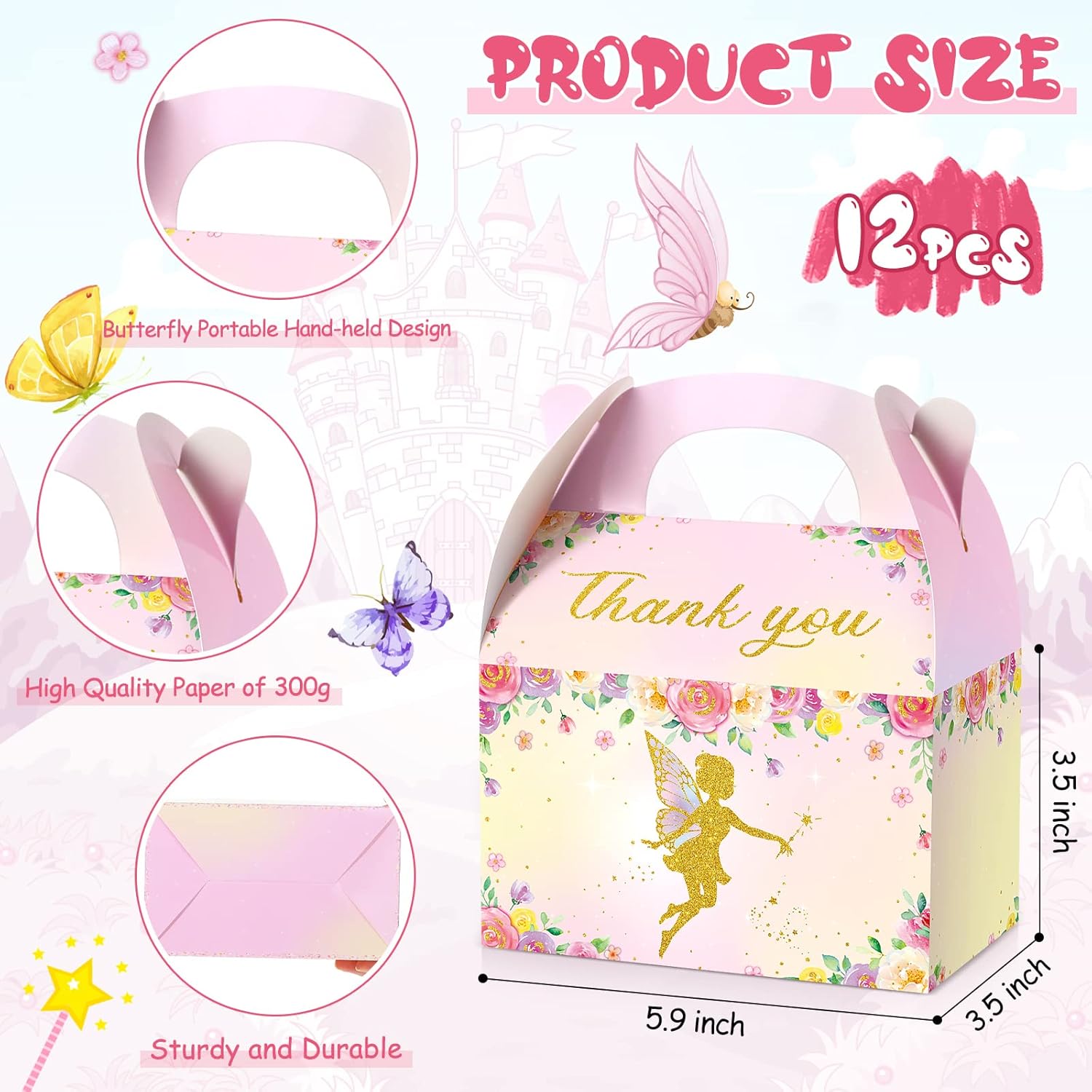 TaoBary 12 Pcs Floral Fairy Gift Boxes Set